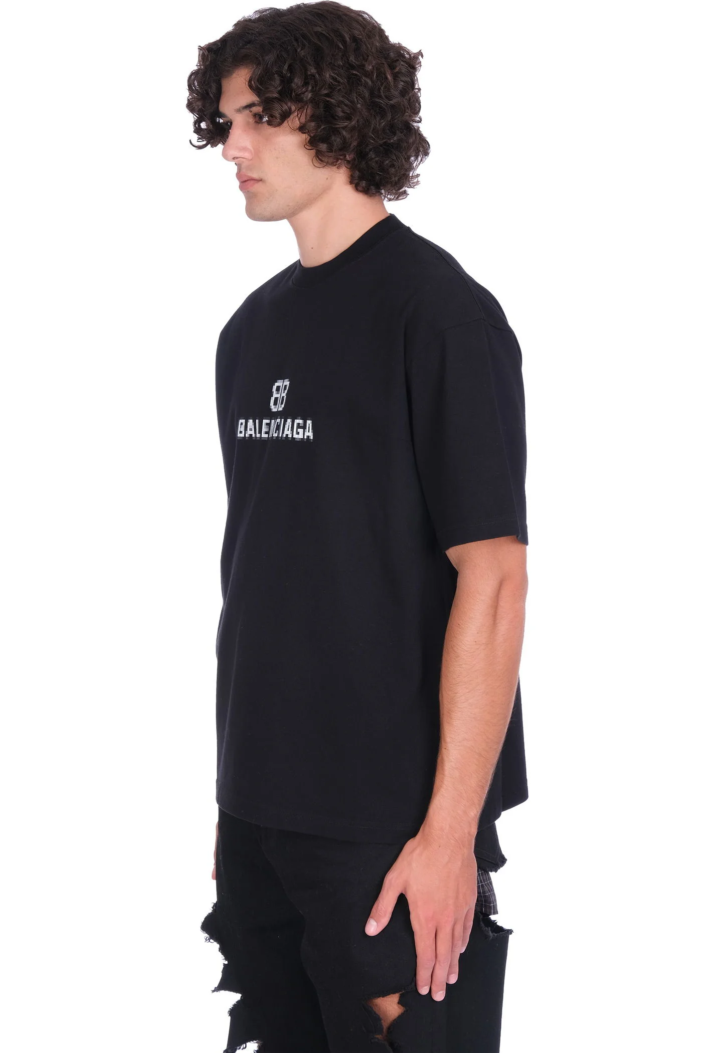 T-Shirt in black cotton - Image 4