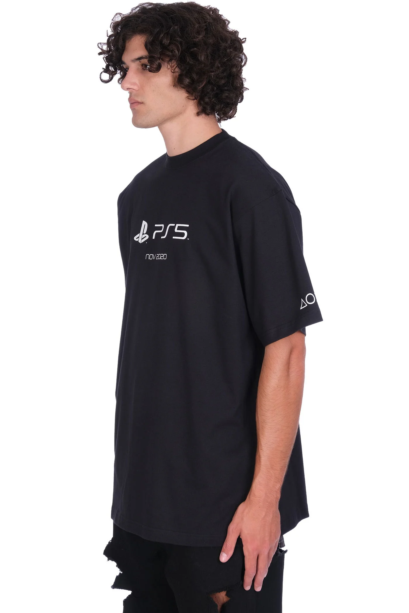 T-Shirt in black cotton - Image 4