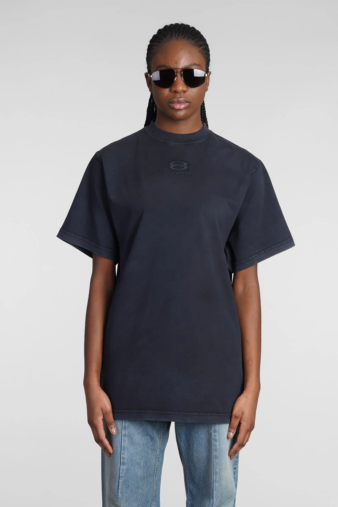 T-Shirt in black cotton