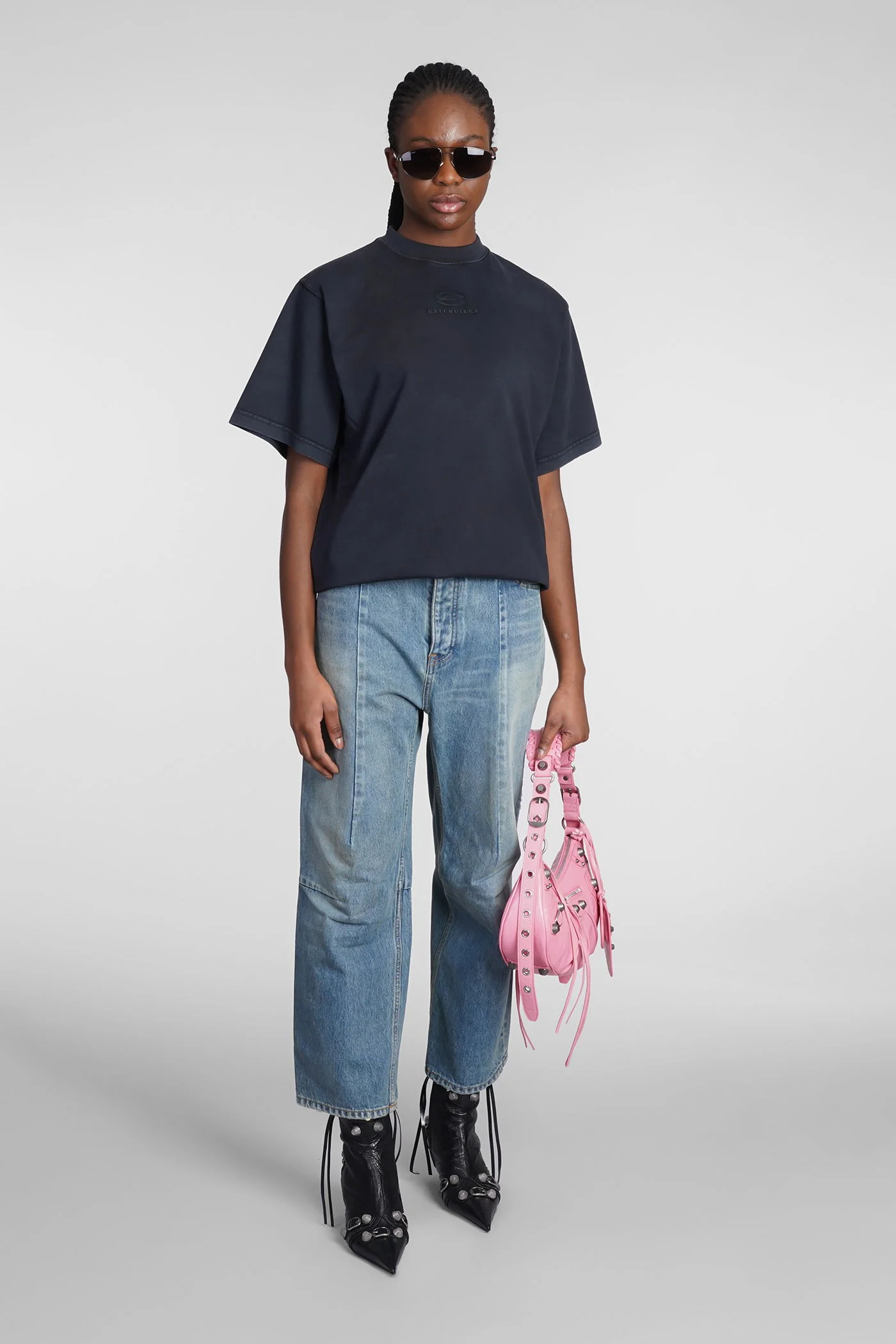 T-Shirt in black cotton - Image 2