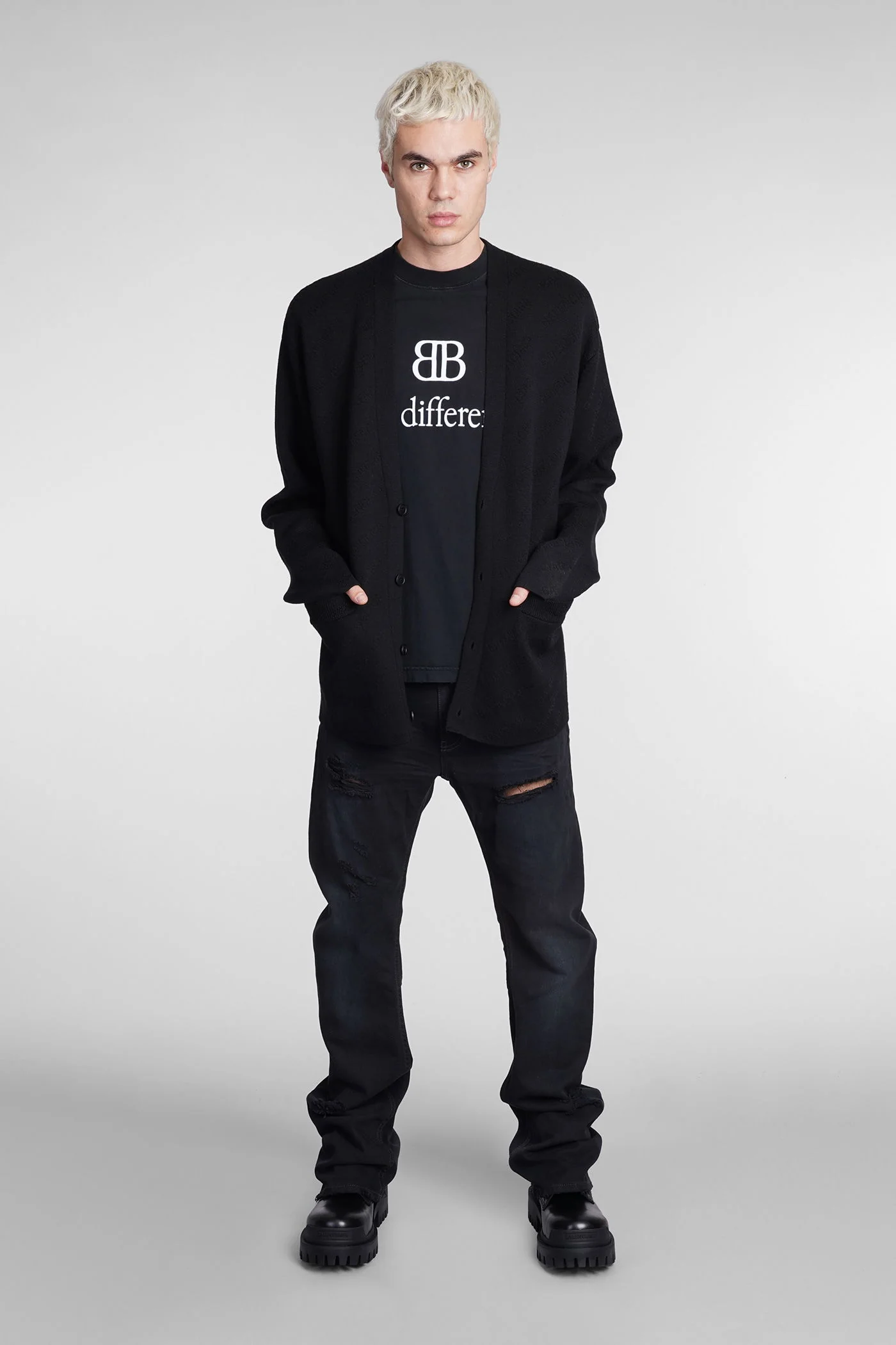T-Shirt in black cotton - Image 2