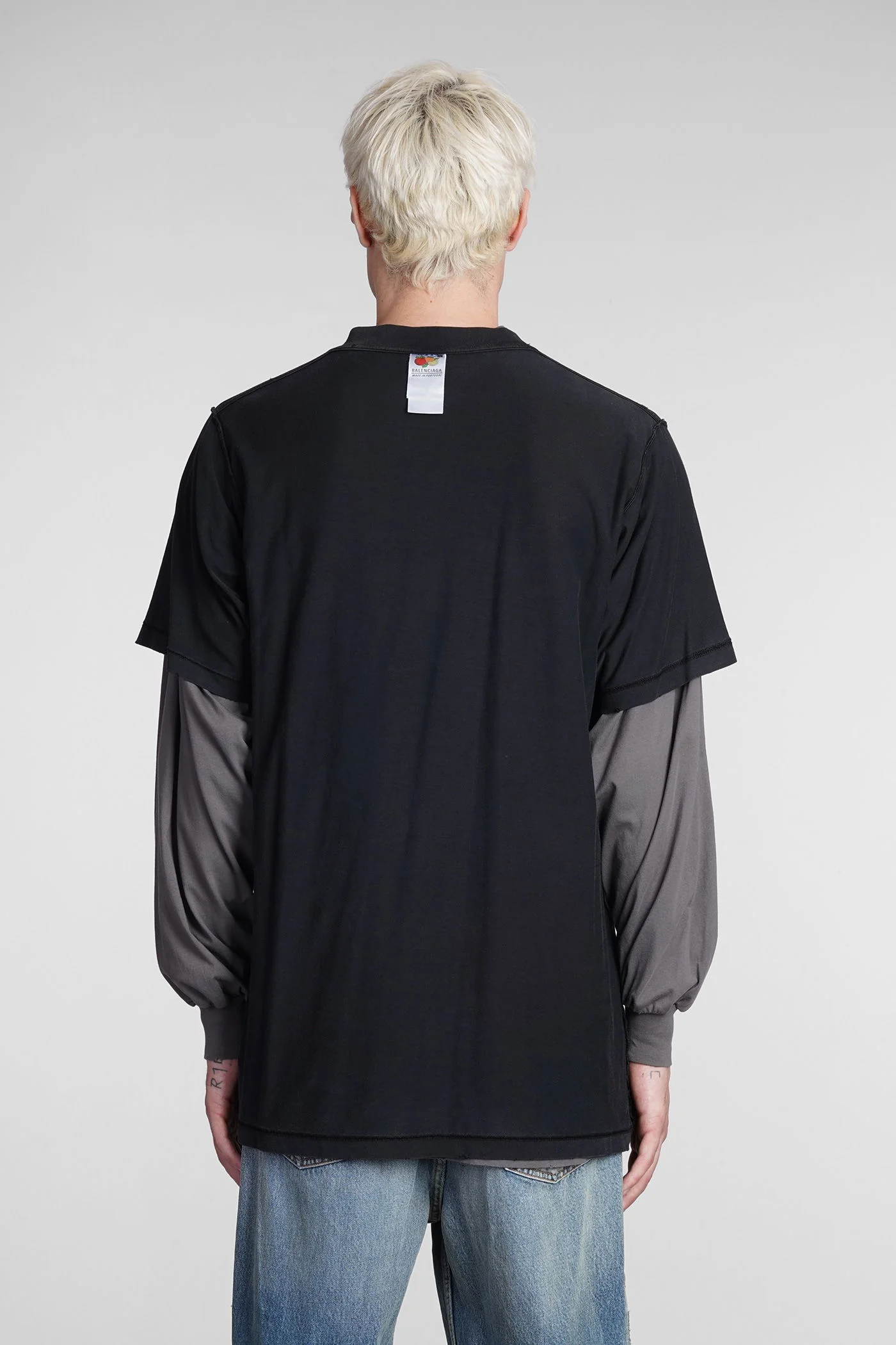 T-Shirt in black cotton - Image 3