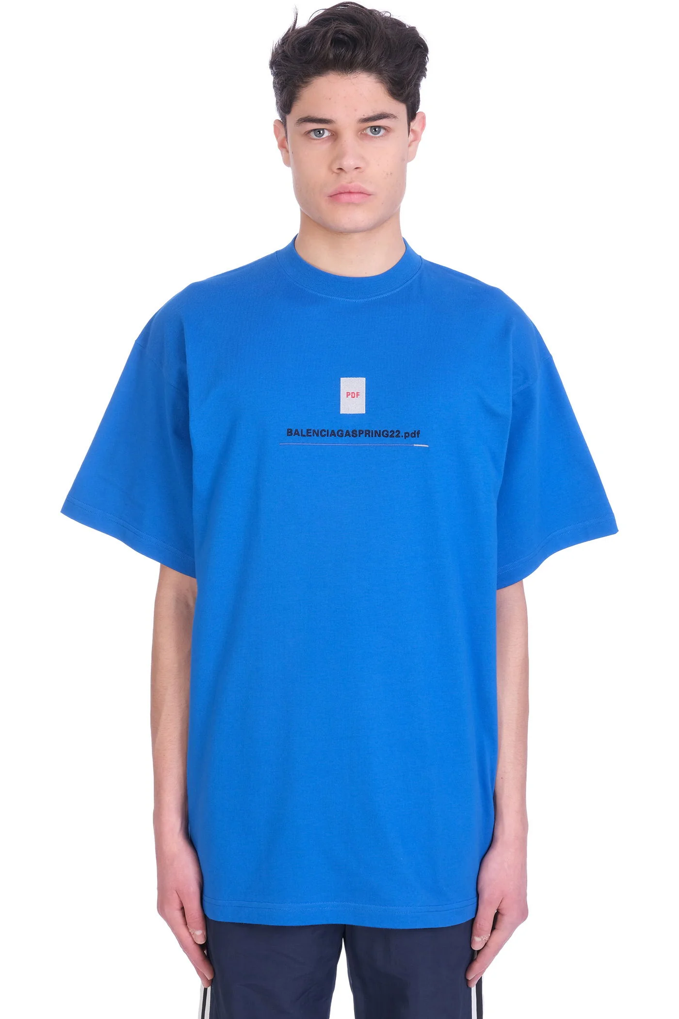 T-Shirt in blue cotton
