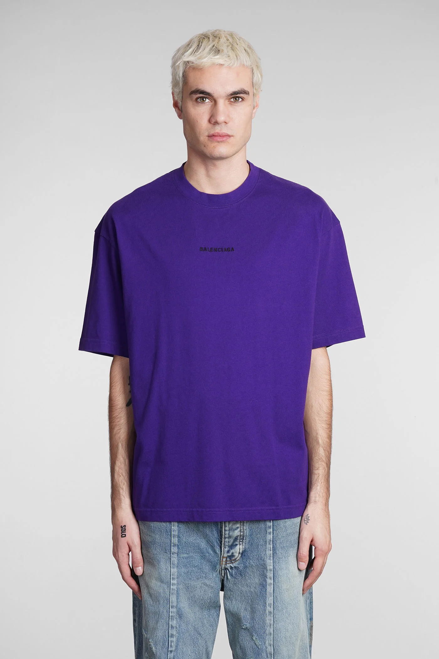 T-Shirt in Viola cotton