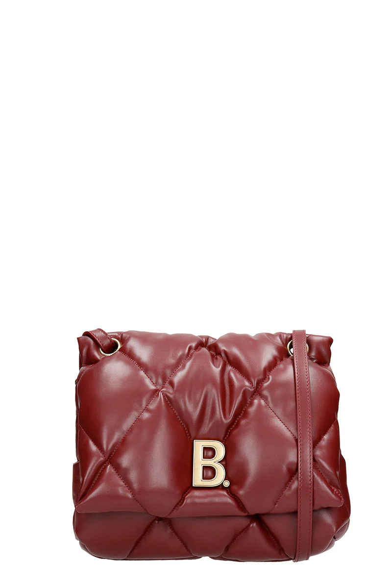 Touch puffy Shoulder bag in bordeaux leather