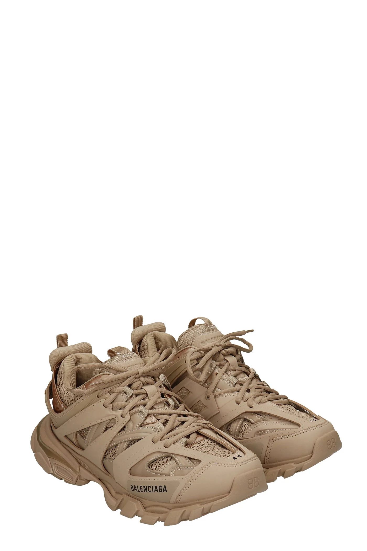 Track Sneakers in beige leather - Image 2