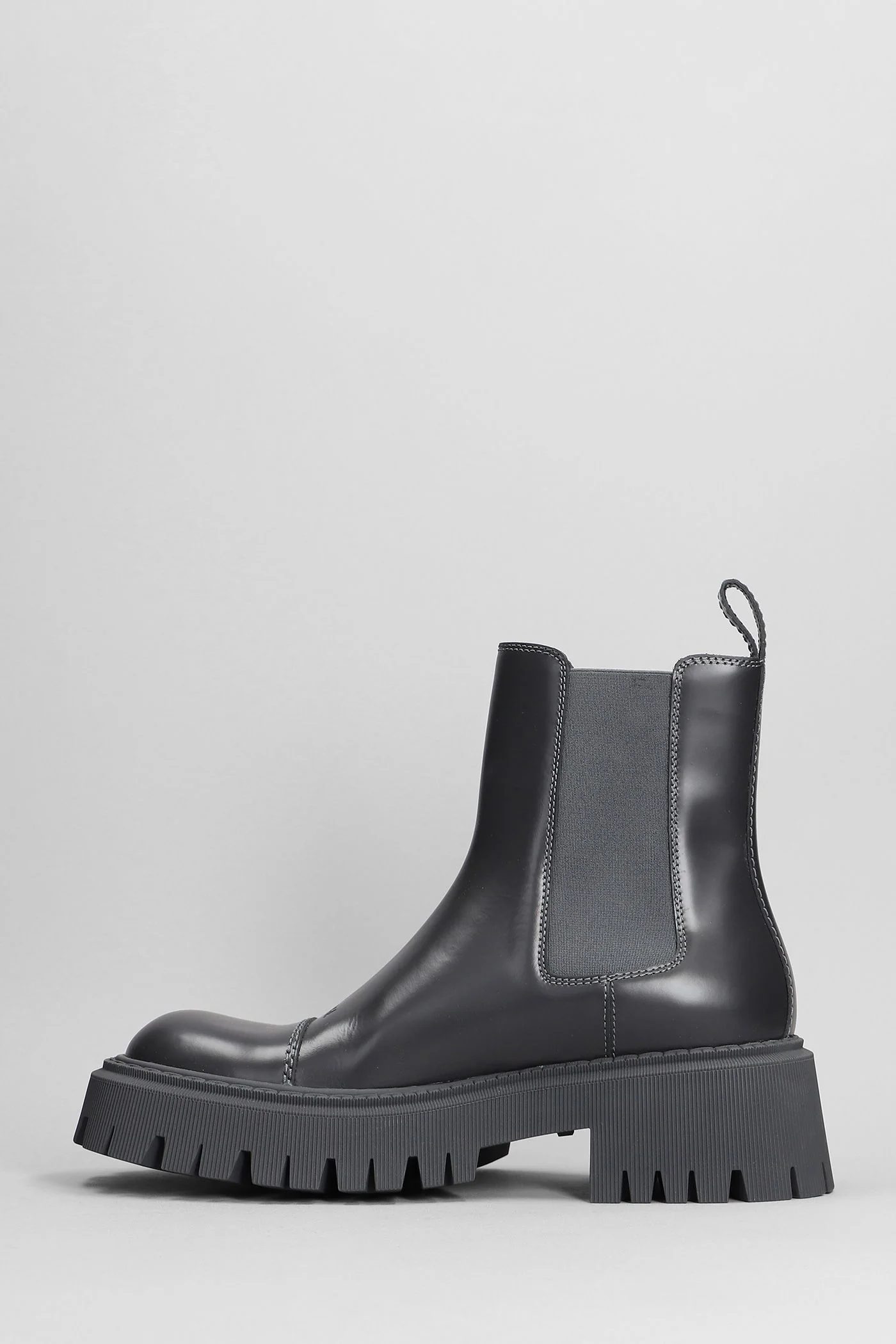 Tractor bootie Combat boots in grey leather - Image 3