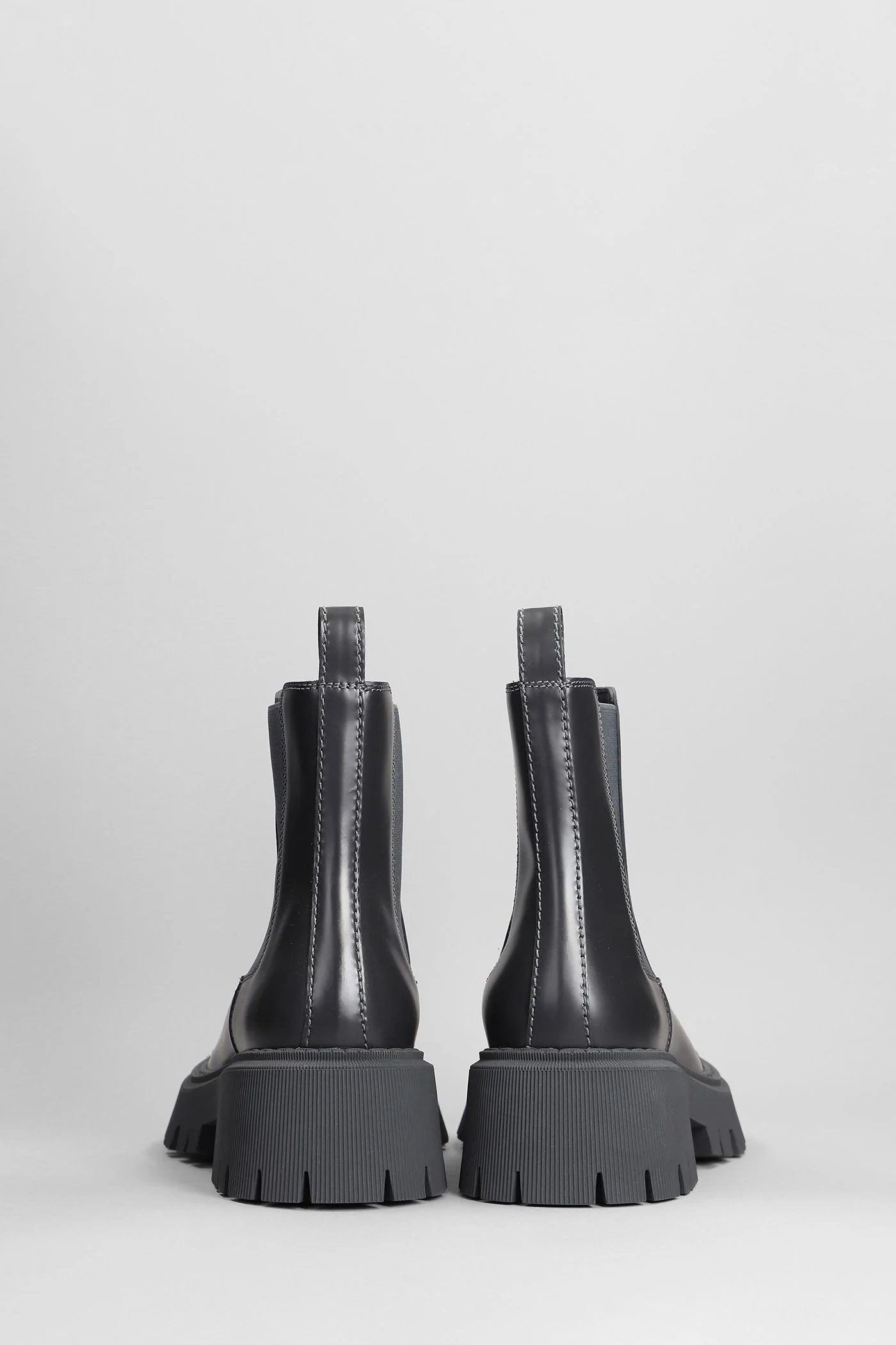 Tractor bootie Combat boots in grey leather - Image 4