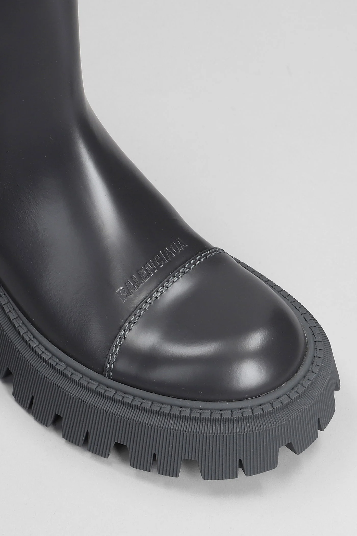 Tractor bootie Combat boots in grey leather - Image 5
