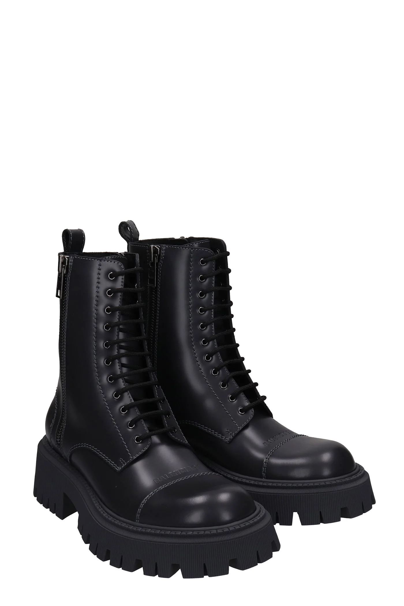 Tractor bootie Combat boots in grey leather - Image 2