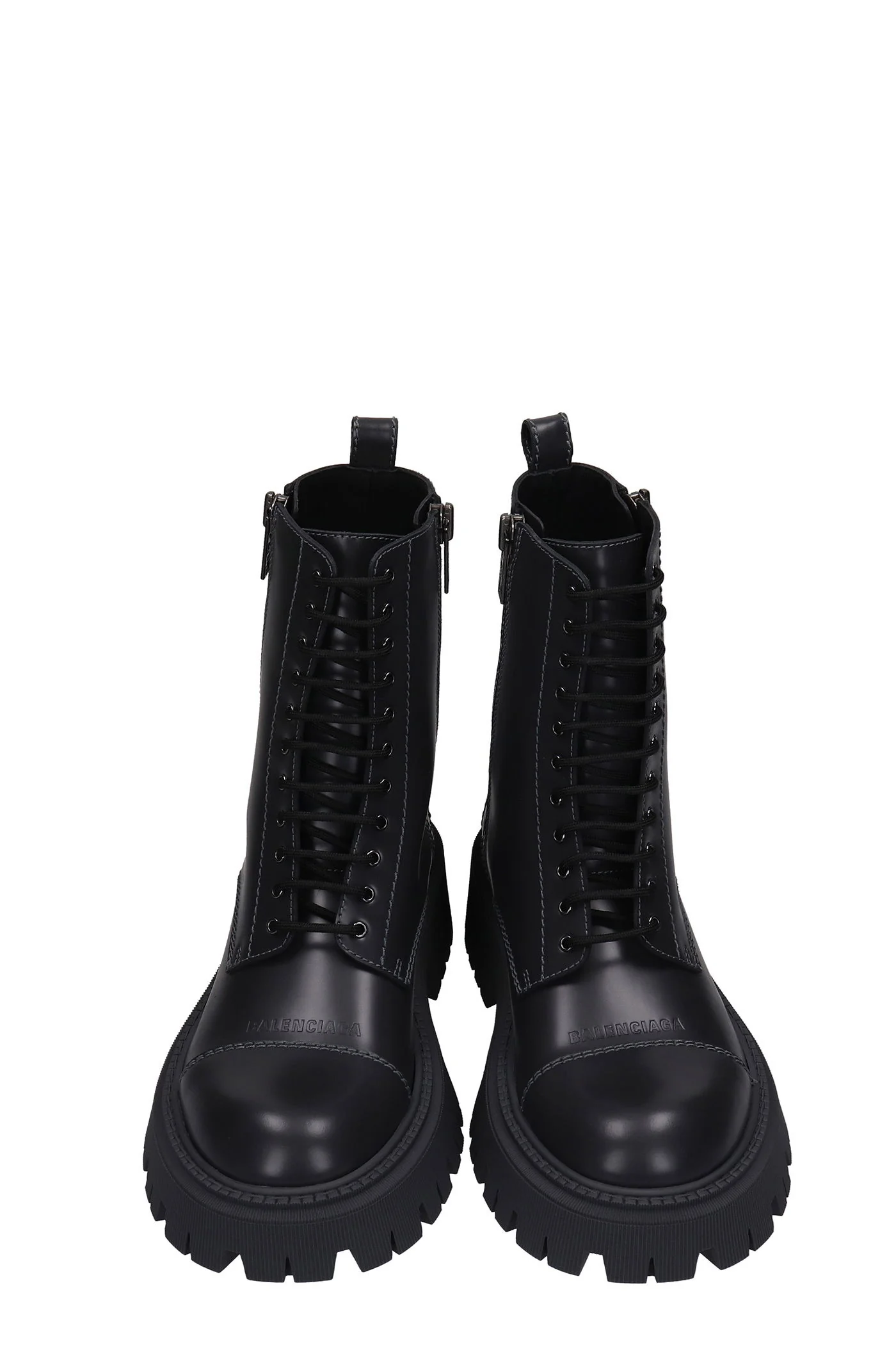 Tractor bootie Combat boots in grey leather - Image 4