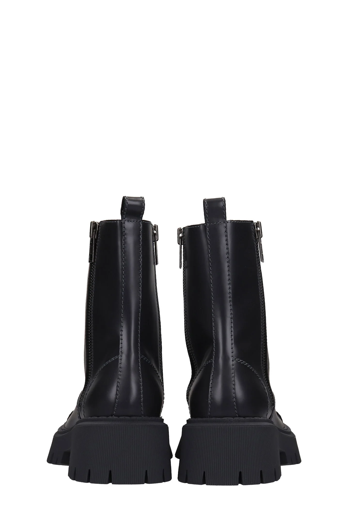 Tractor bootie Combat boots in grey leather - Image 5