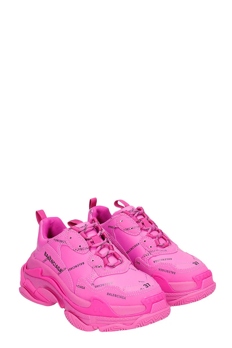 Triple S Sneakers in fuxia leather - Image 2