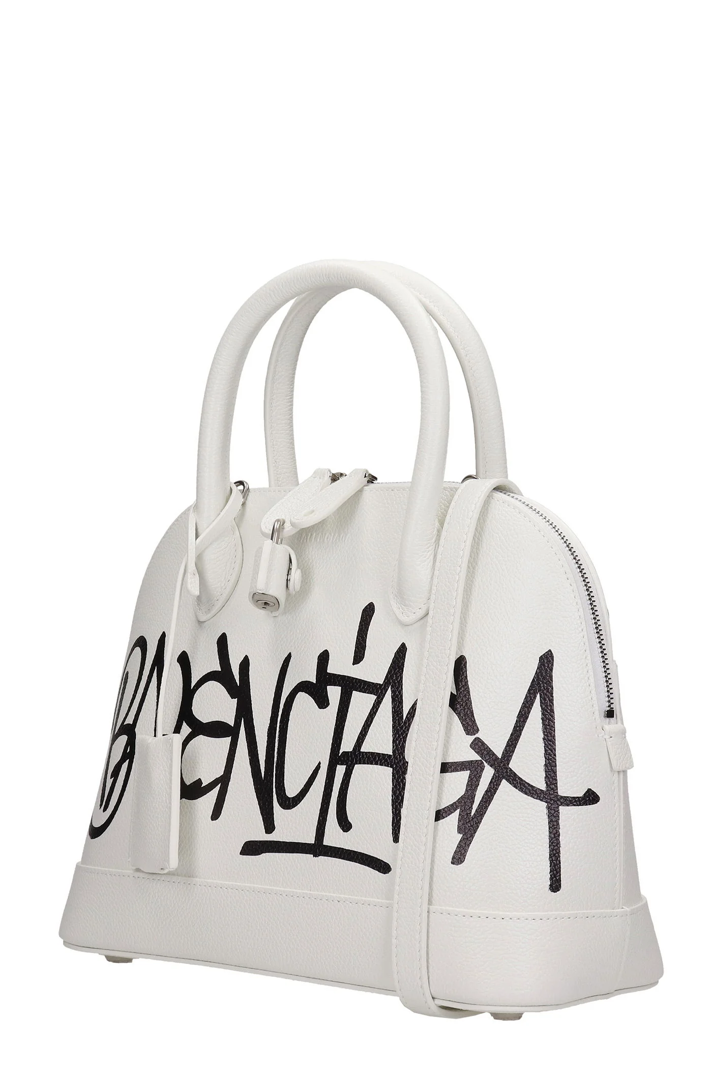 Ville top s Hand bag in white leather - Image 3