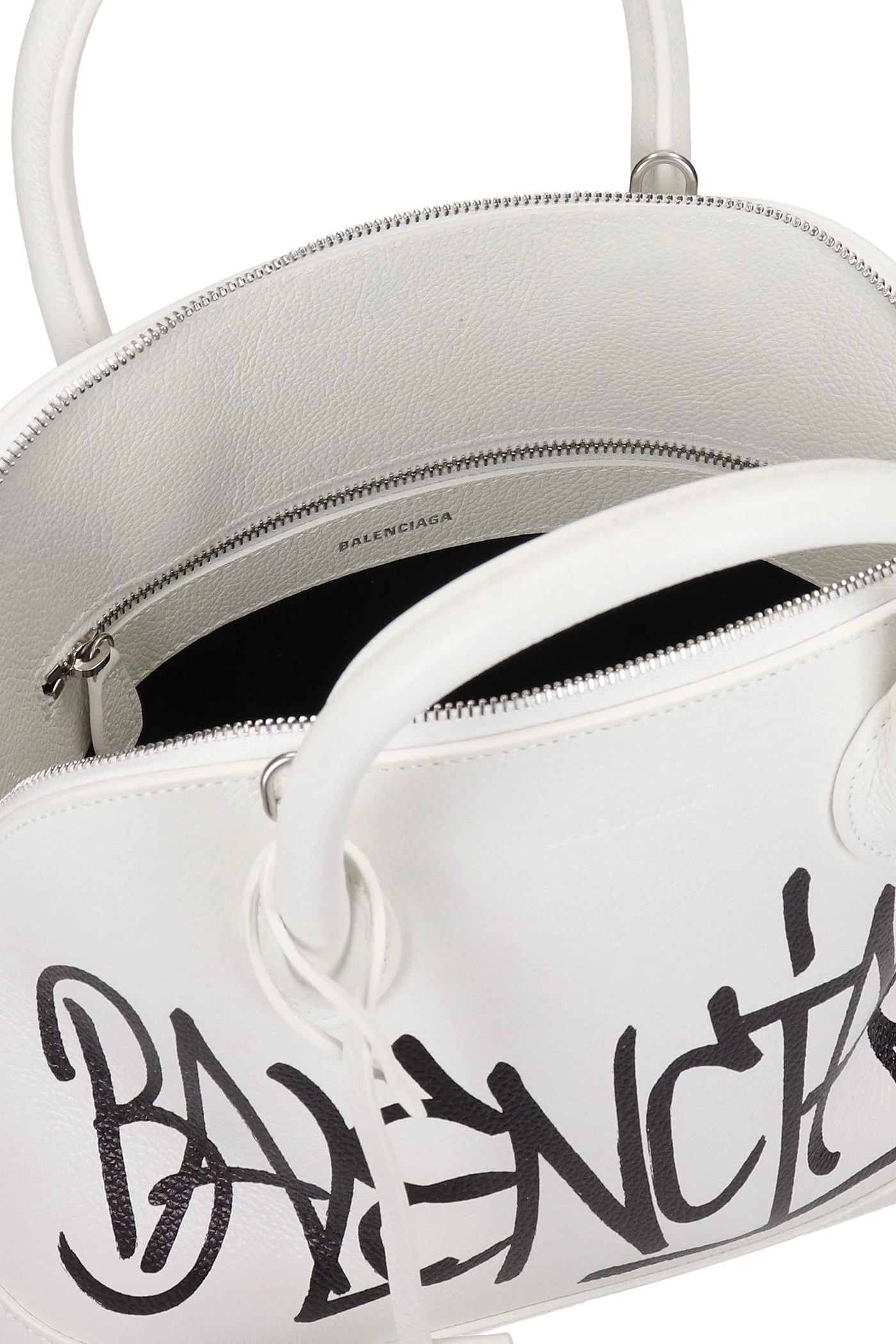 Ville top s Hand bag in white leather - Image 5