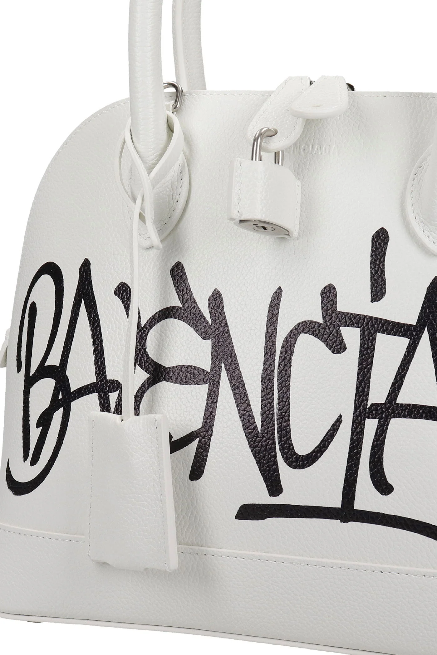 Ville top s Hand bag in white leather - Image 6