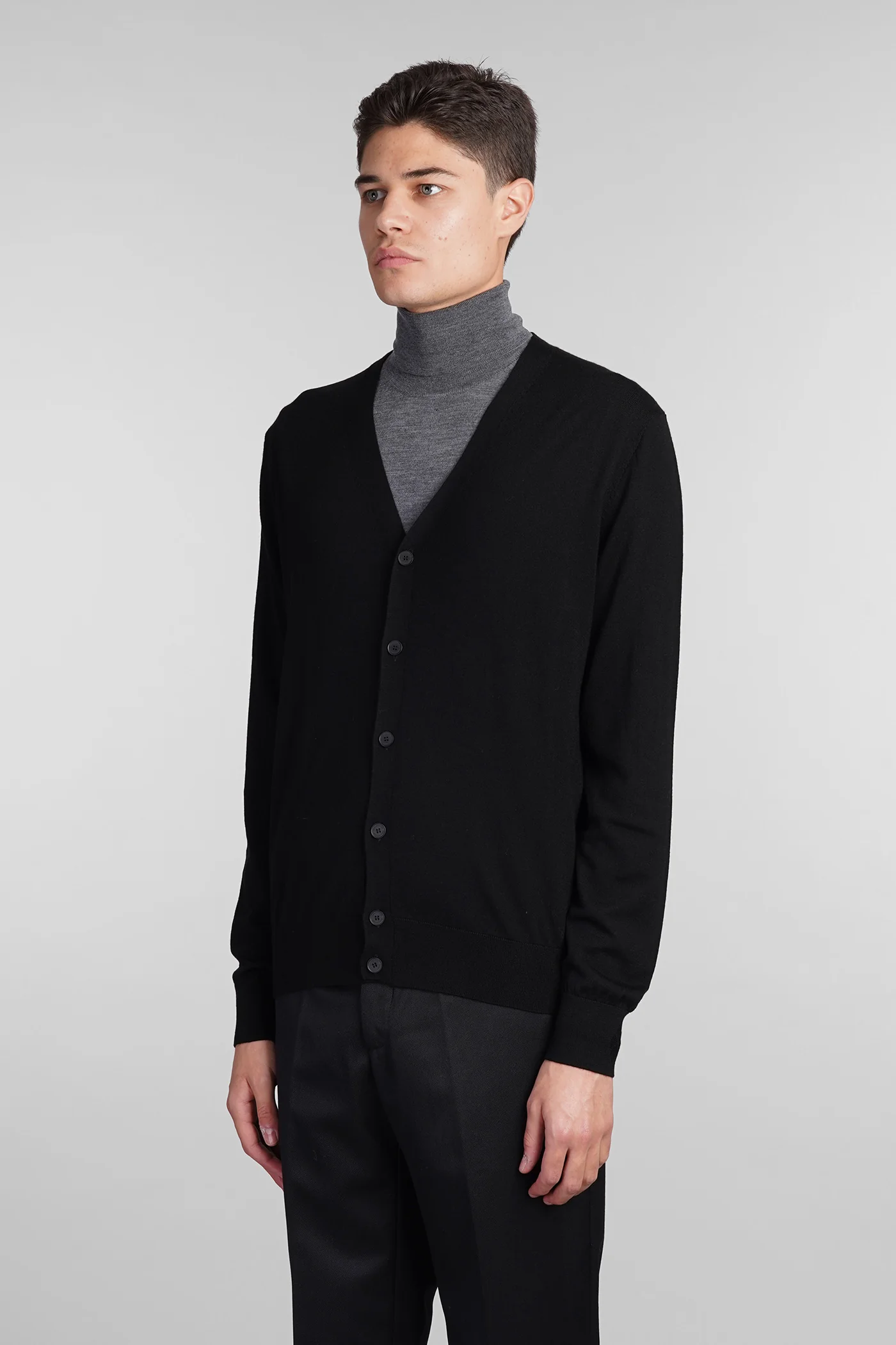 Cardigan in black wool - Image 4