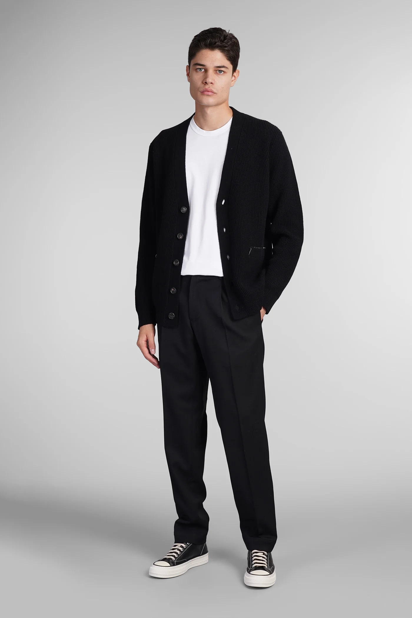 Cardigan in black wool - Image 2