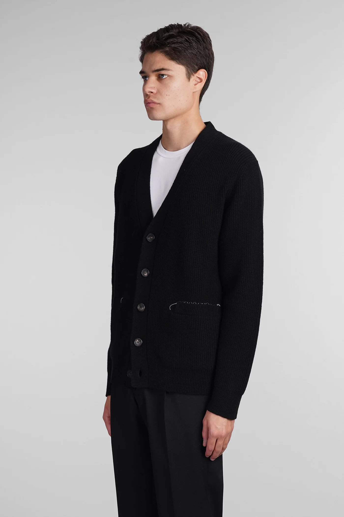 Cardigan in black wool - Image 4