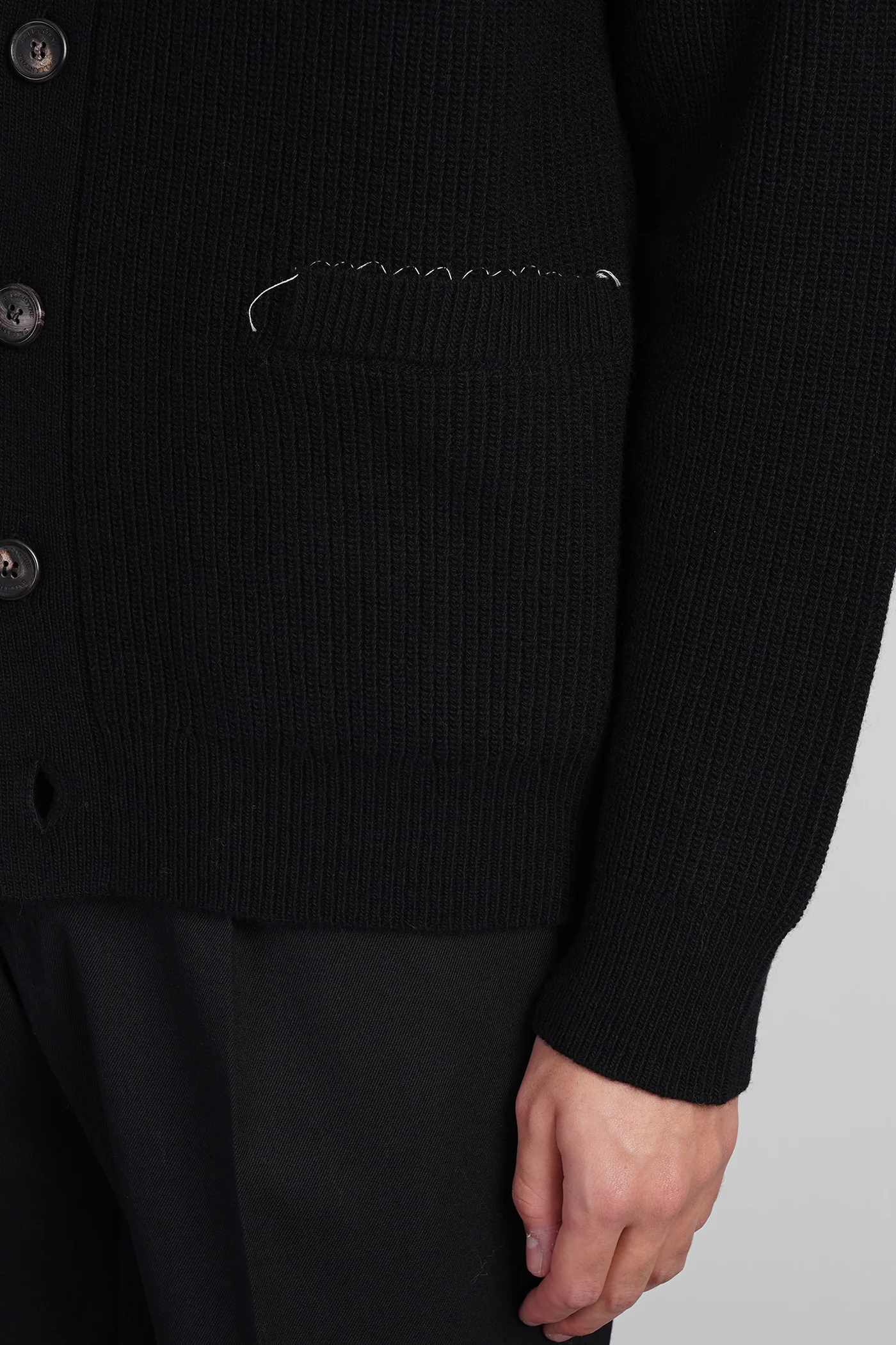 Cardigan in black wool - Image 5