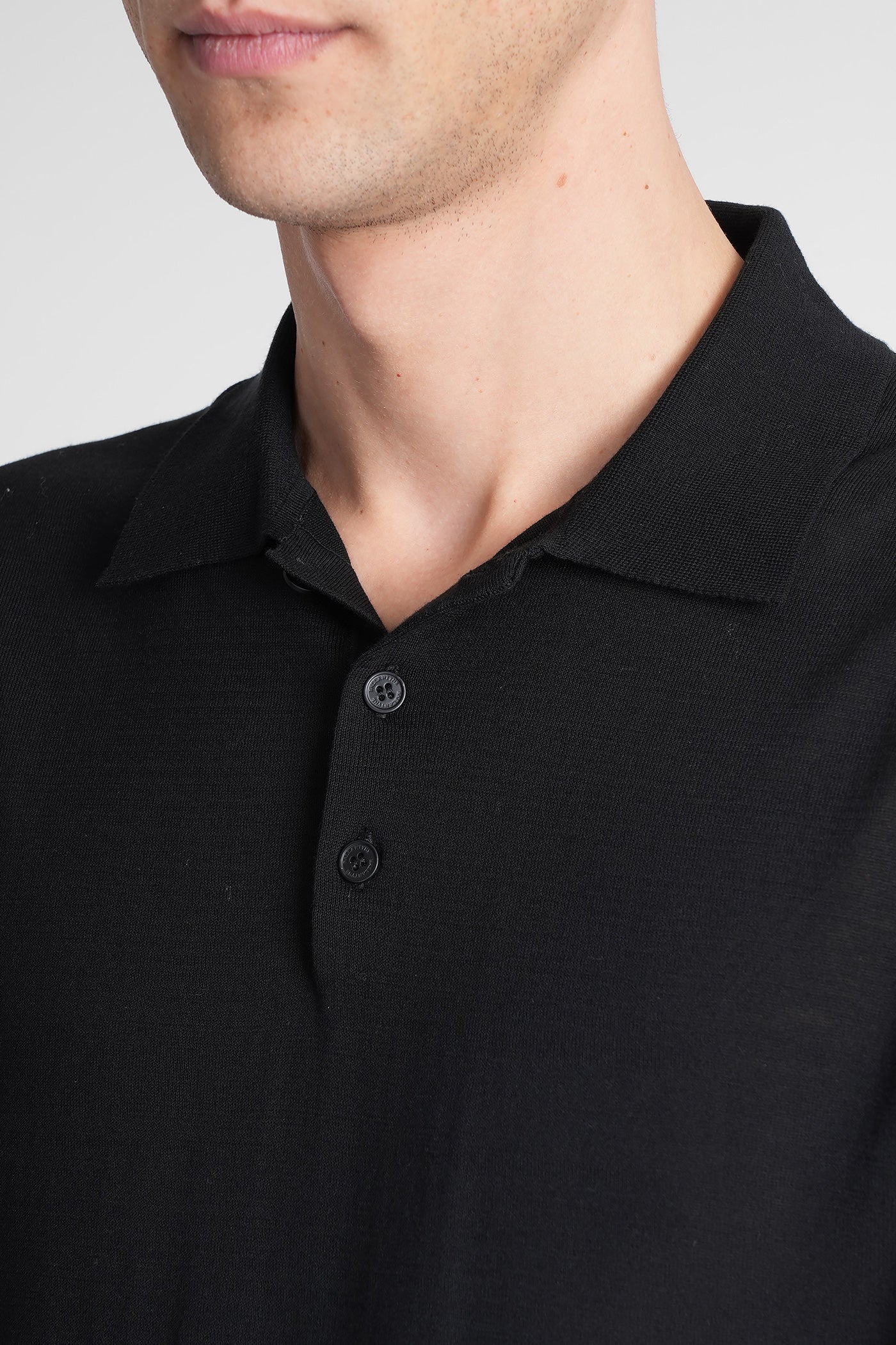 Polo in black cotton - Image 5