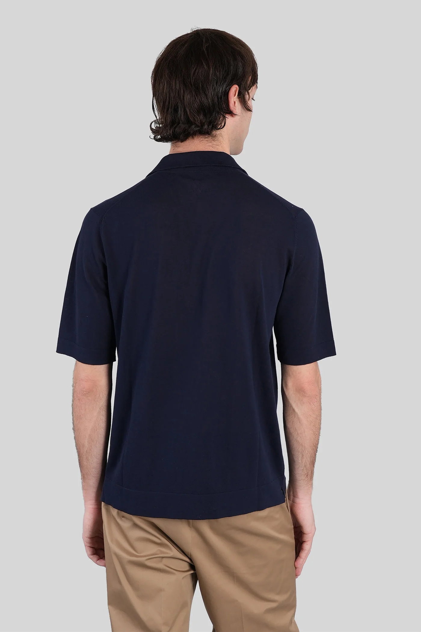 Polo in blue cotton - Image 3