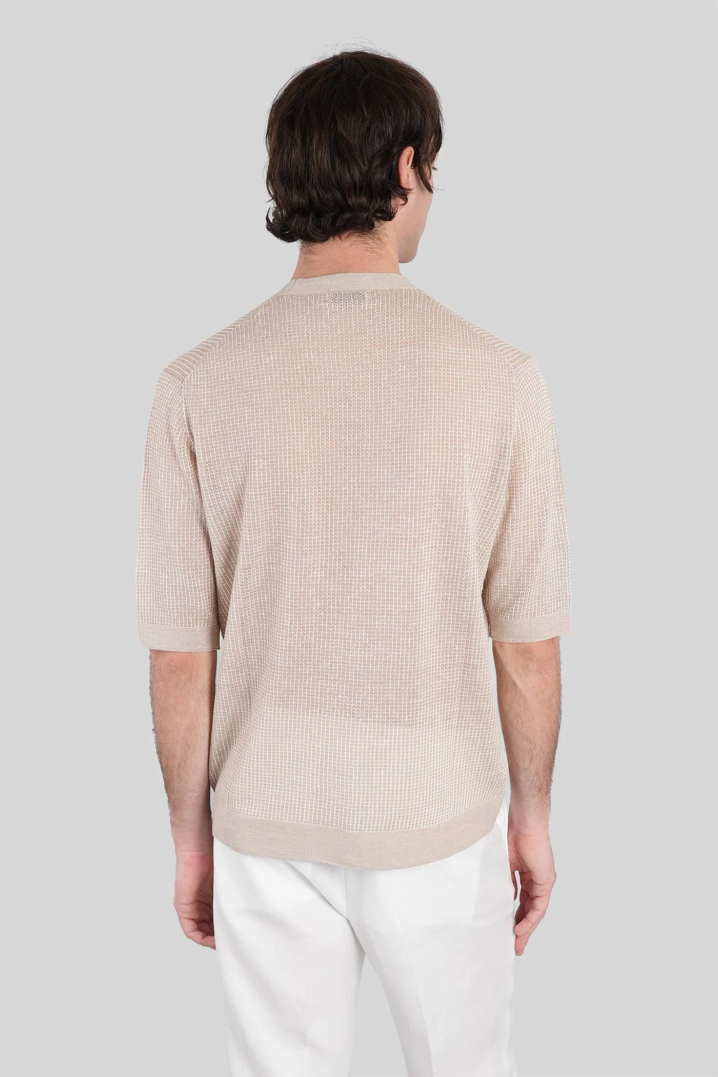 T-Shirt in beige cotton - Image 3