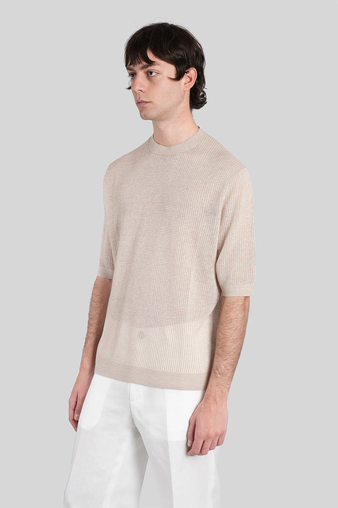 T-Shirt in beige cotton - Image 4