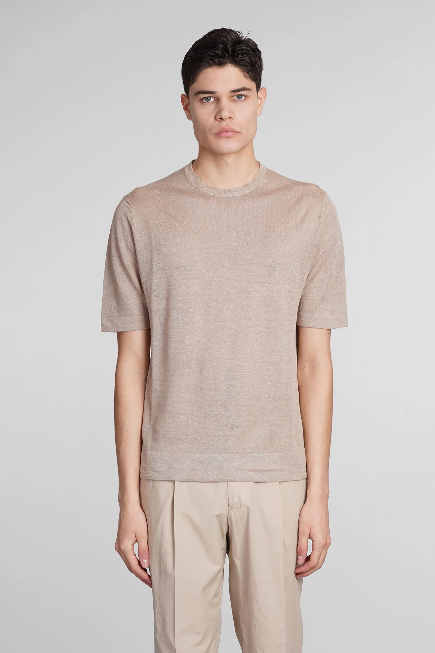 T-Shirt in beige linen