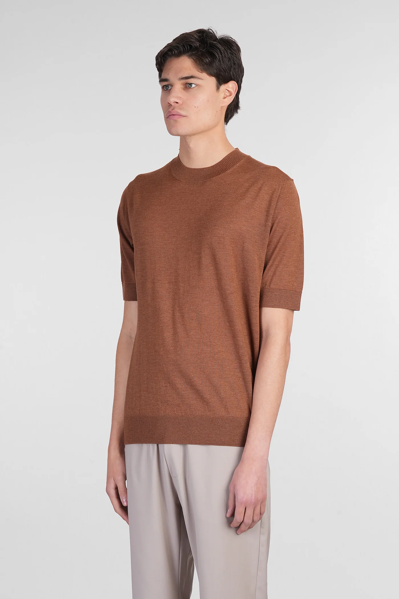 T-Shirt in brown wool - Image 4