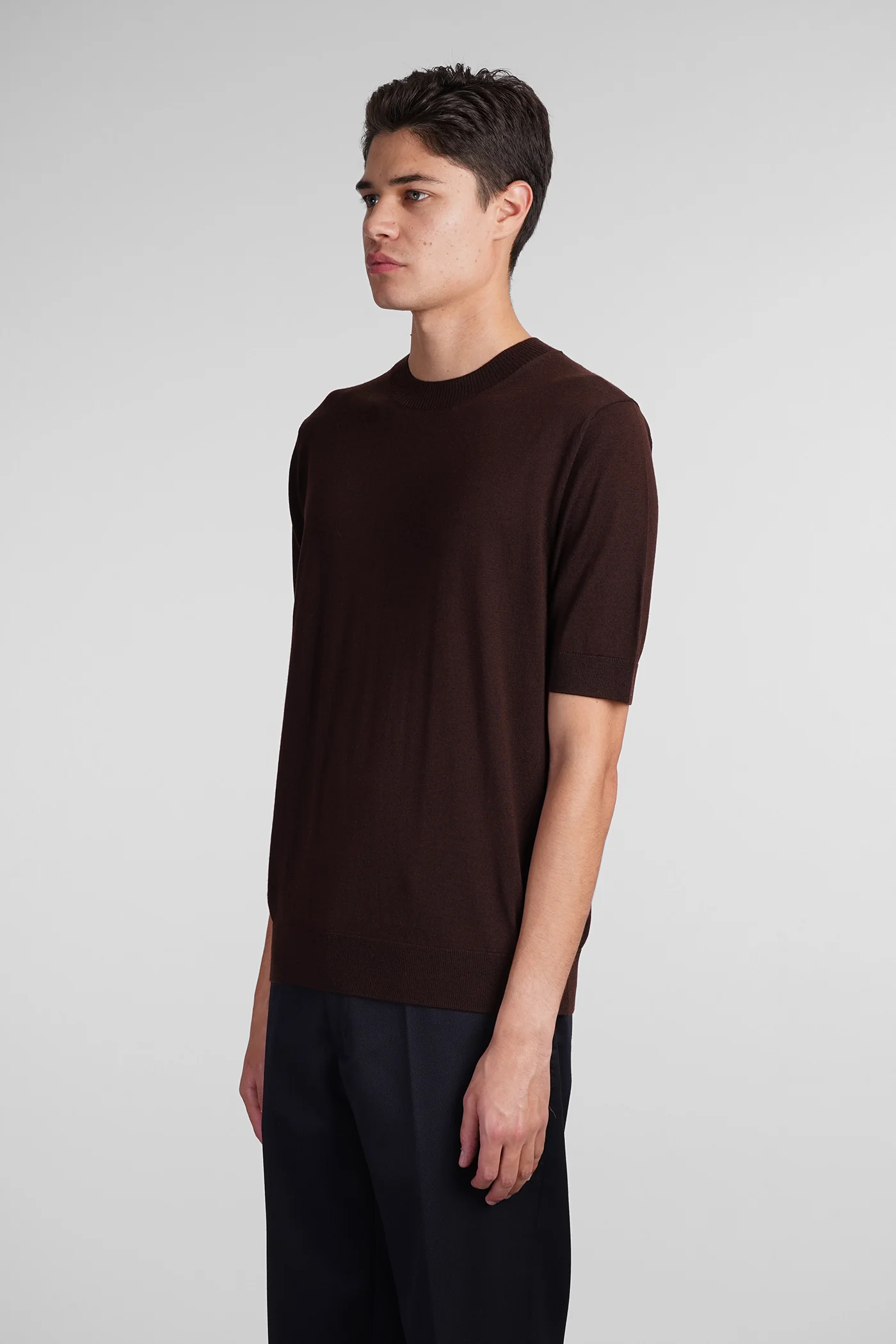 T-Shirt in brown wool - Image 4