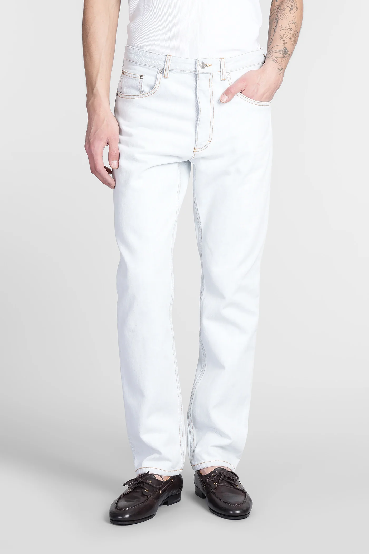 Jeans in cyan cotton
