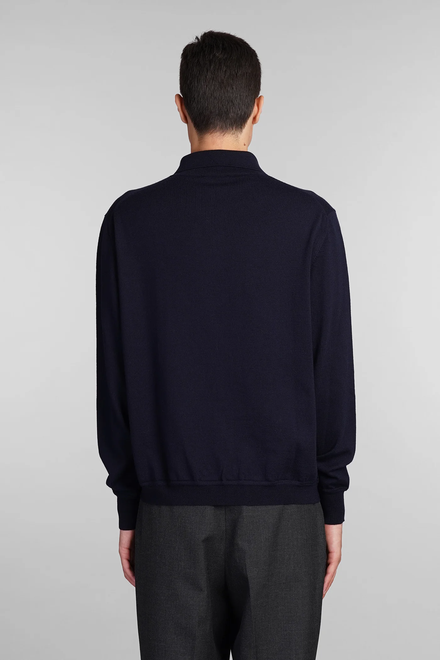 Polo in blue wool - Image 3