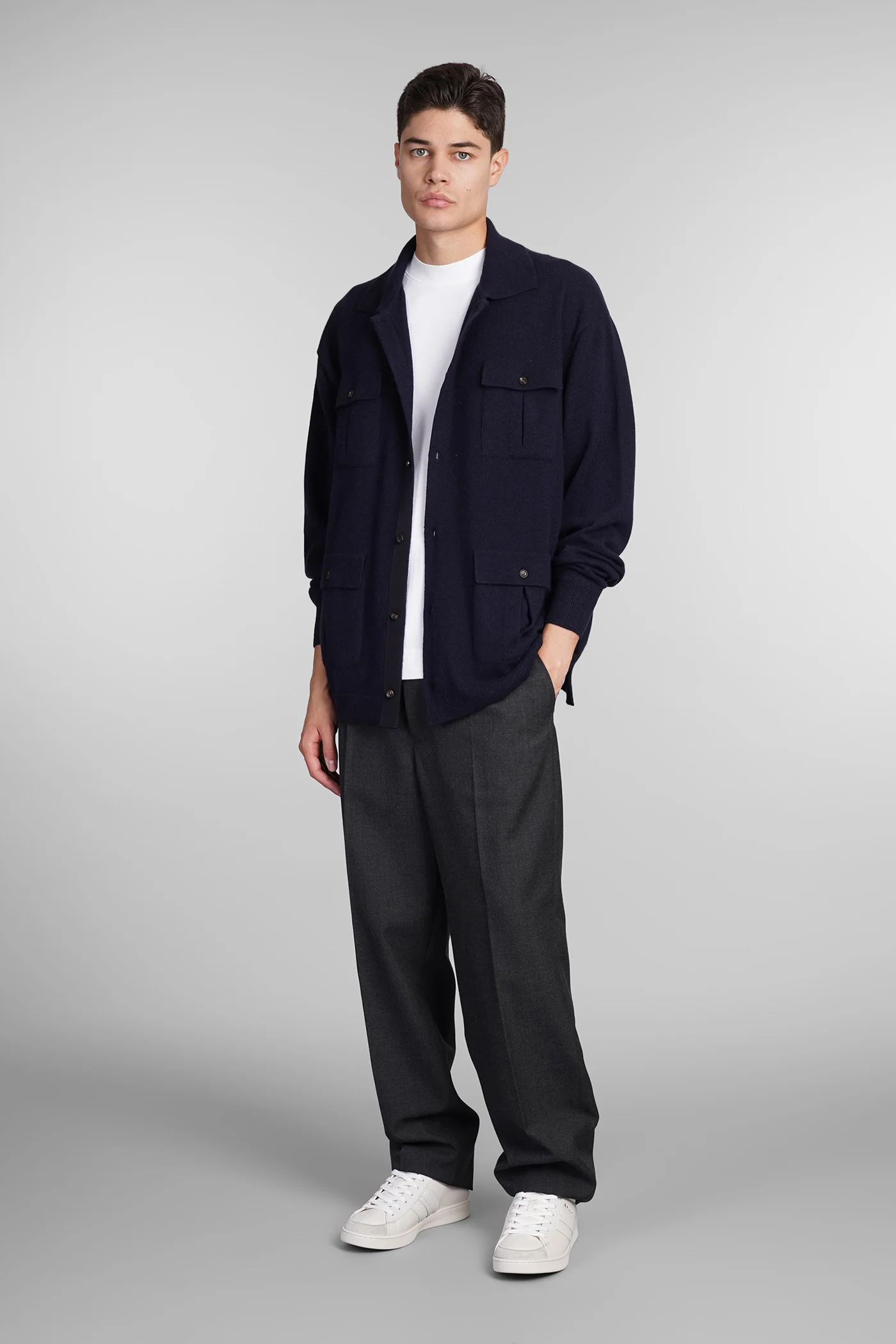 Shirt in blue cashmere - Image 2