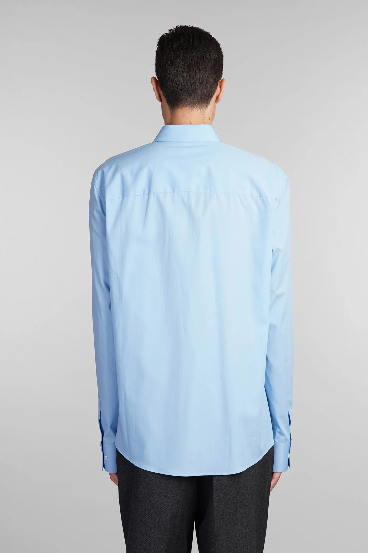 Shirt in cyan cotton - Image 3