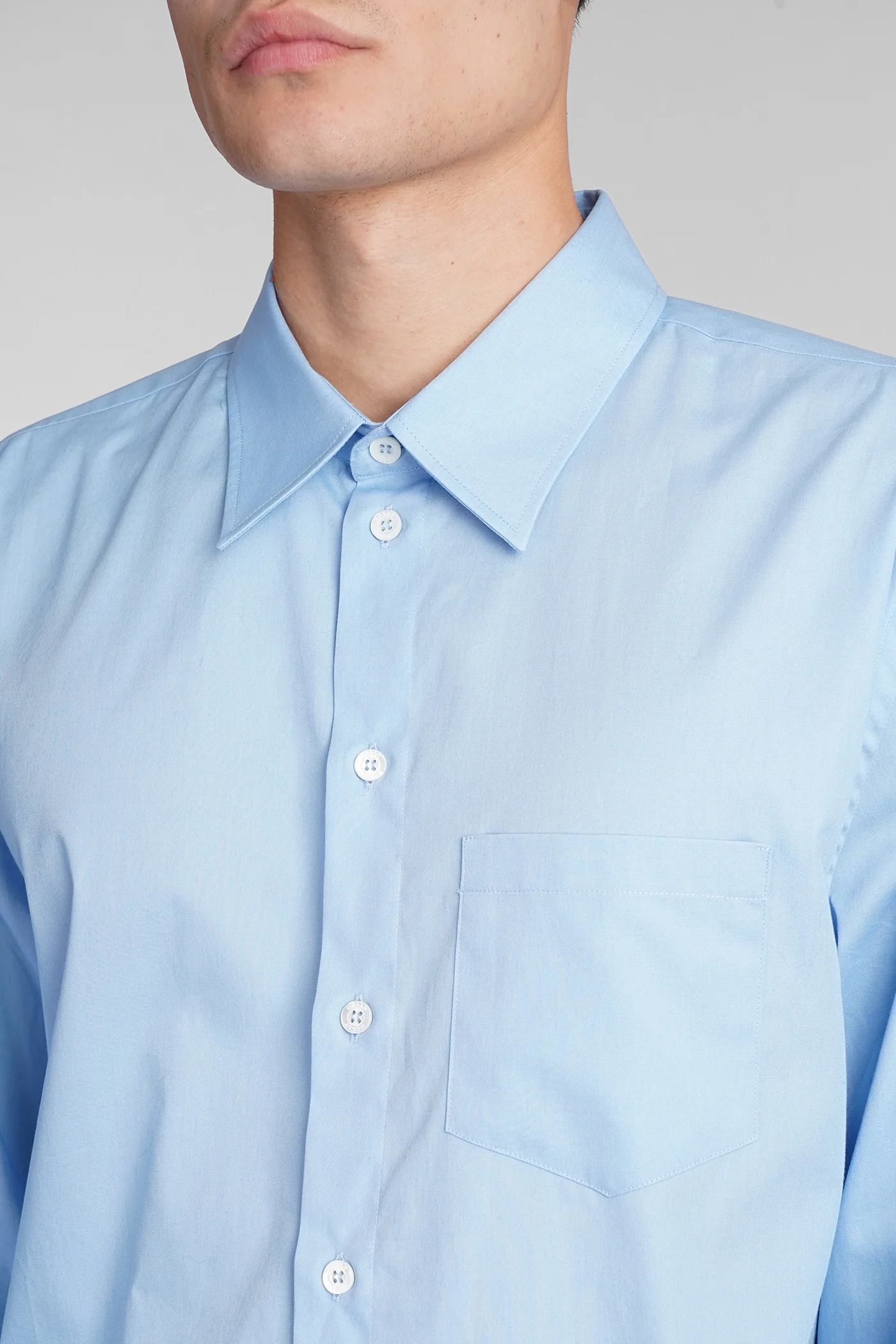 Shirt in cyan cotton - Image 5