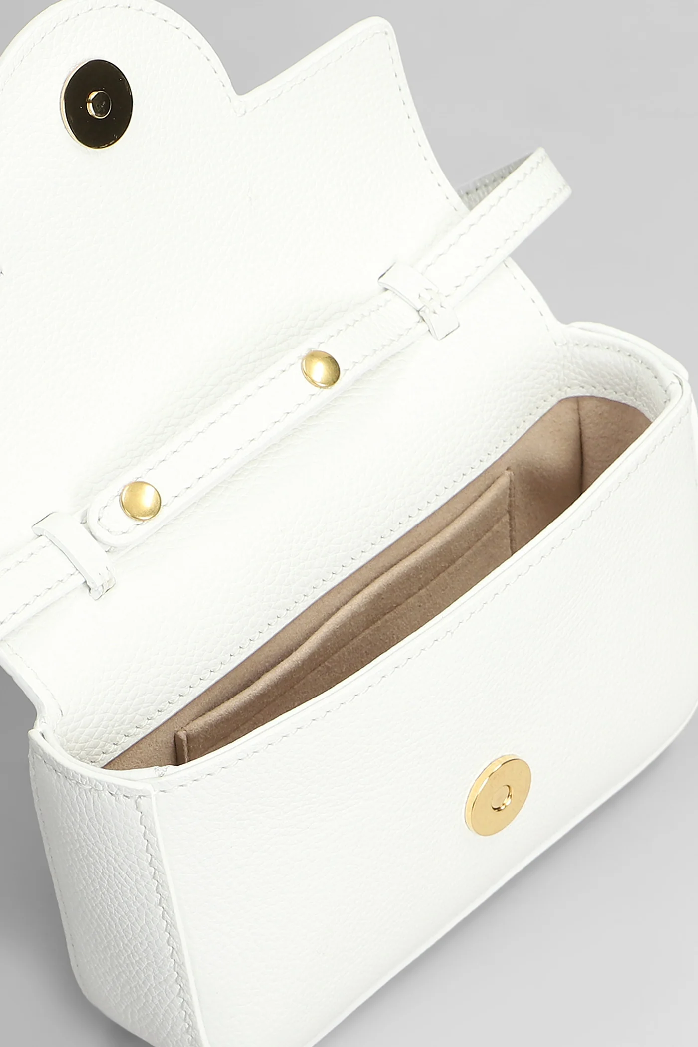 B buzz mini 17 Shoulder bag in white leather - Image 4