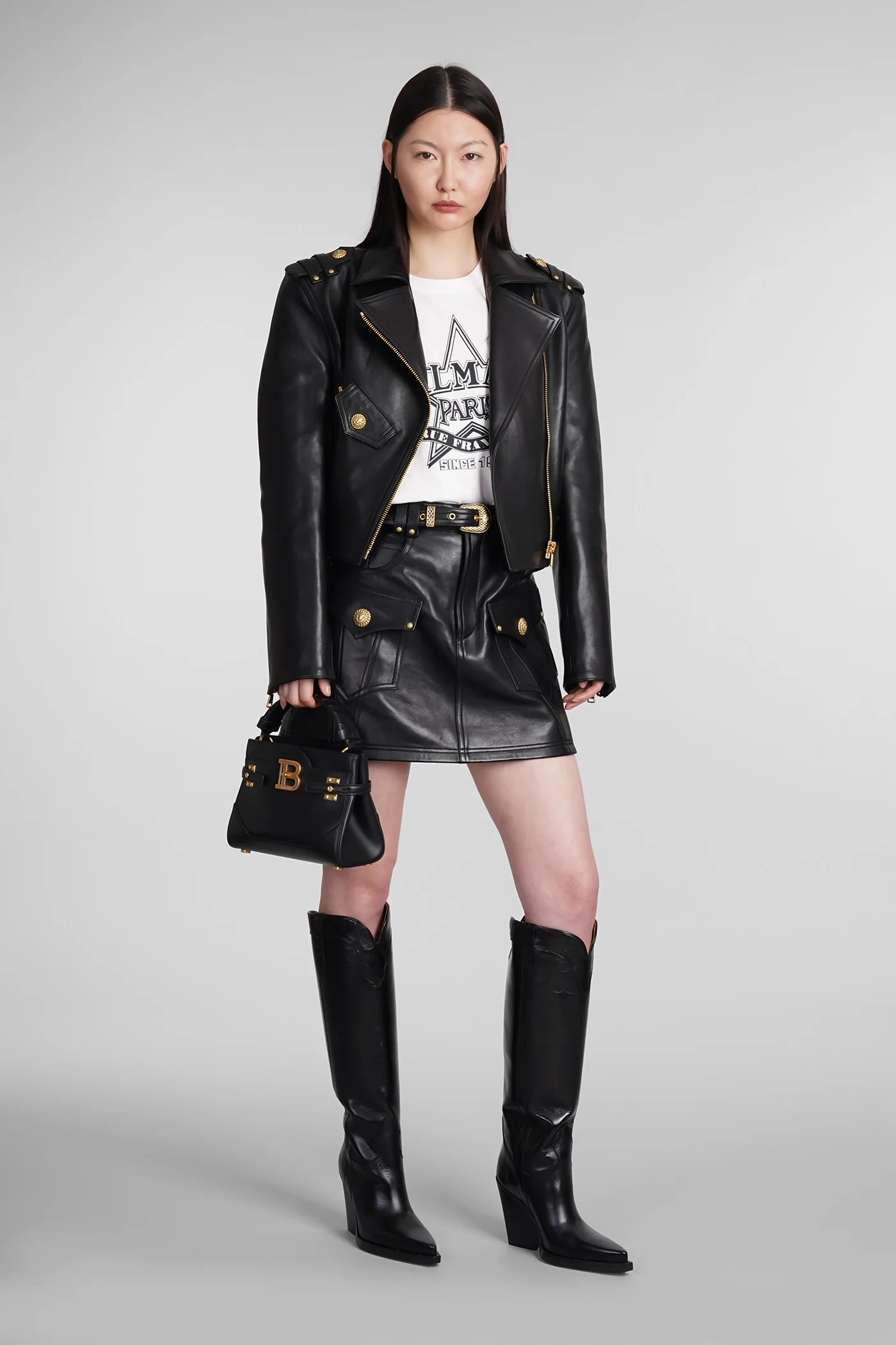 Biker jacket in black leather - Image 2