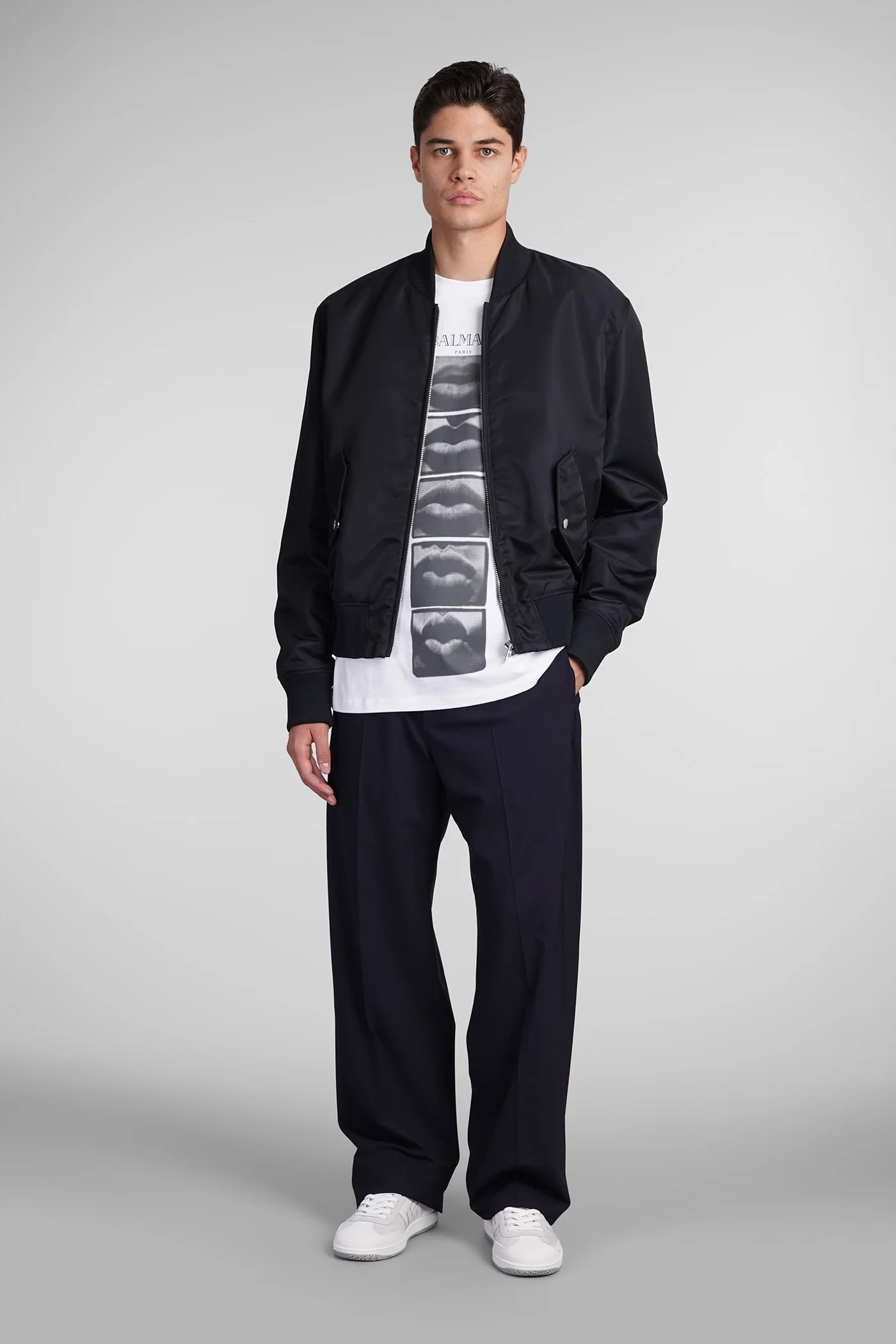 Bomber Jacket in blue polyamide - Image 2