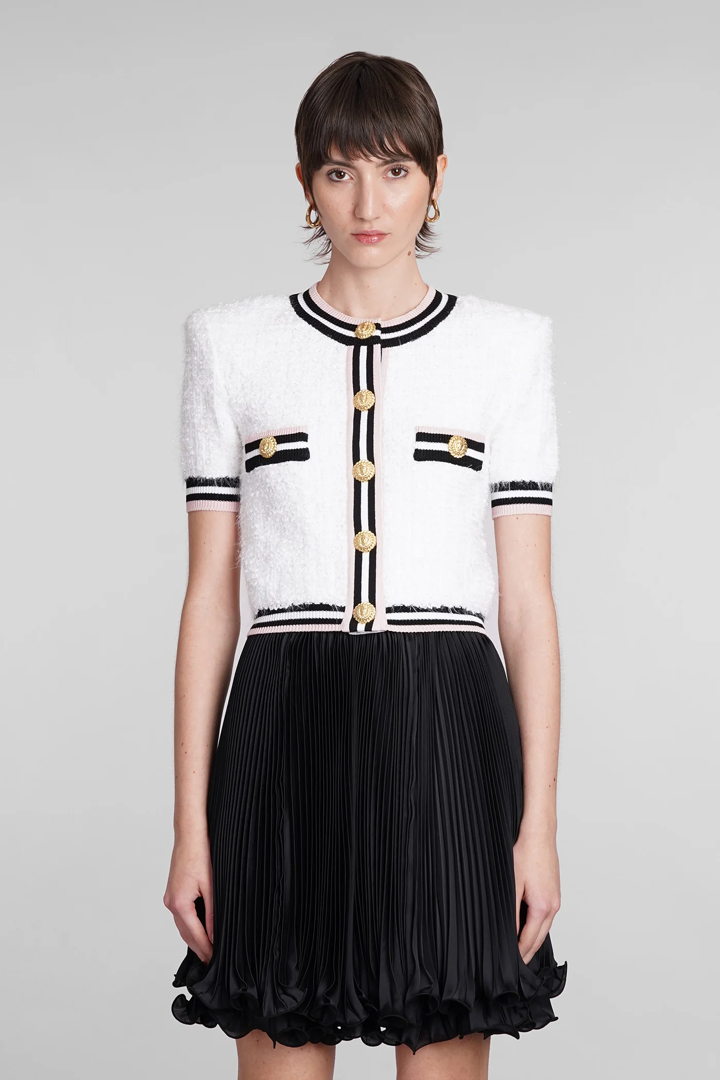 Cardigan in white polyamide