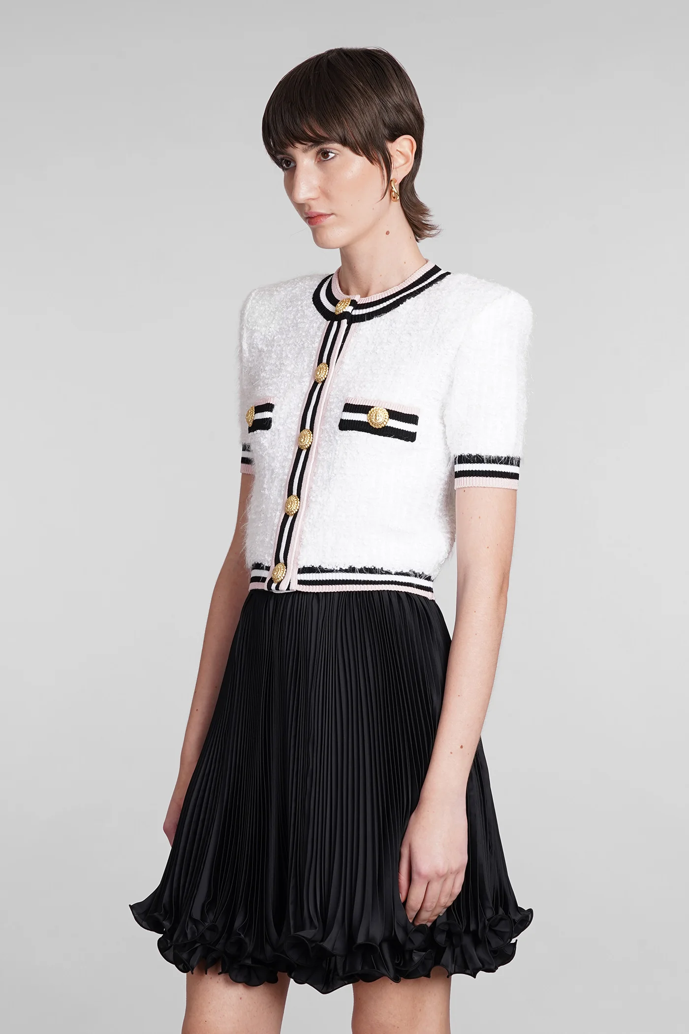 Cardigan in white polyamide - Image 4