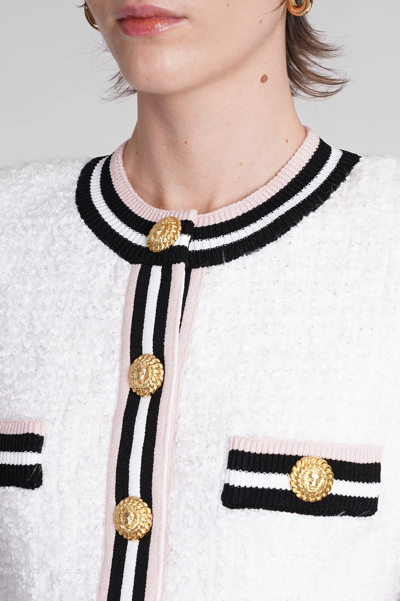 Cardigan in white polyamide - Image 5