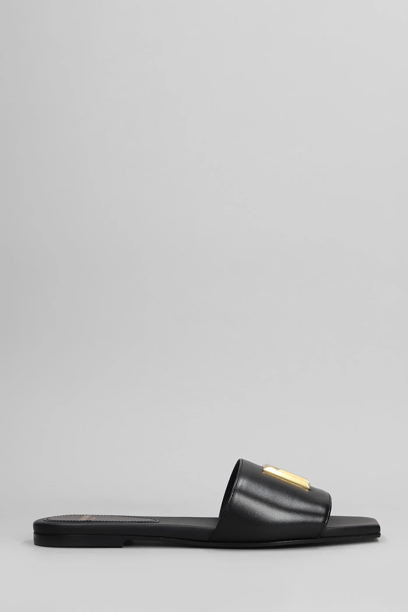 Dafne Slipper-Mule in black leather
