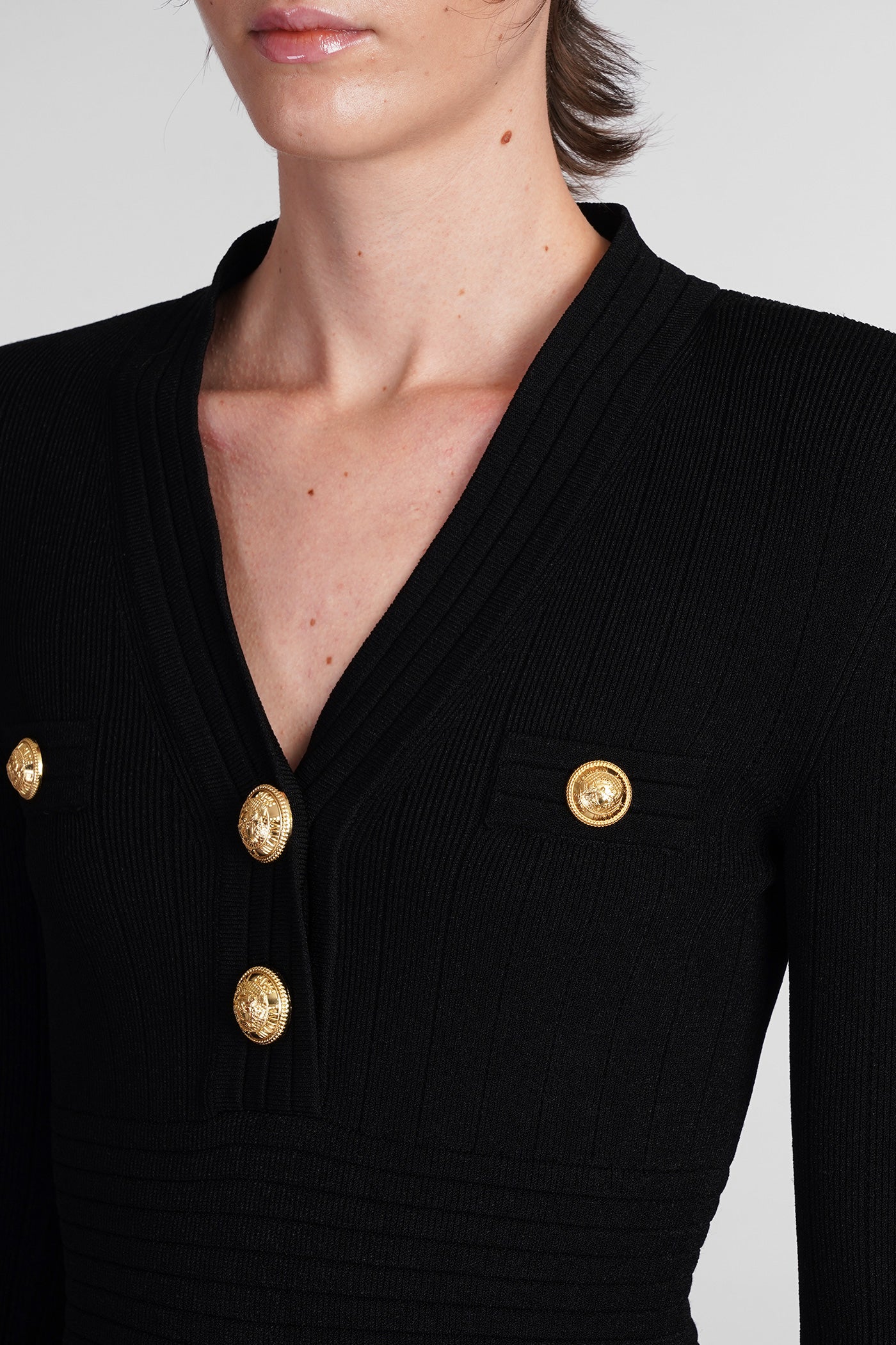 Dress woman in black viscose - Image 5