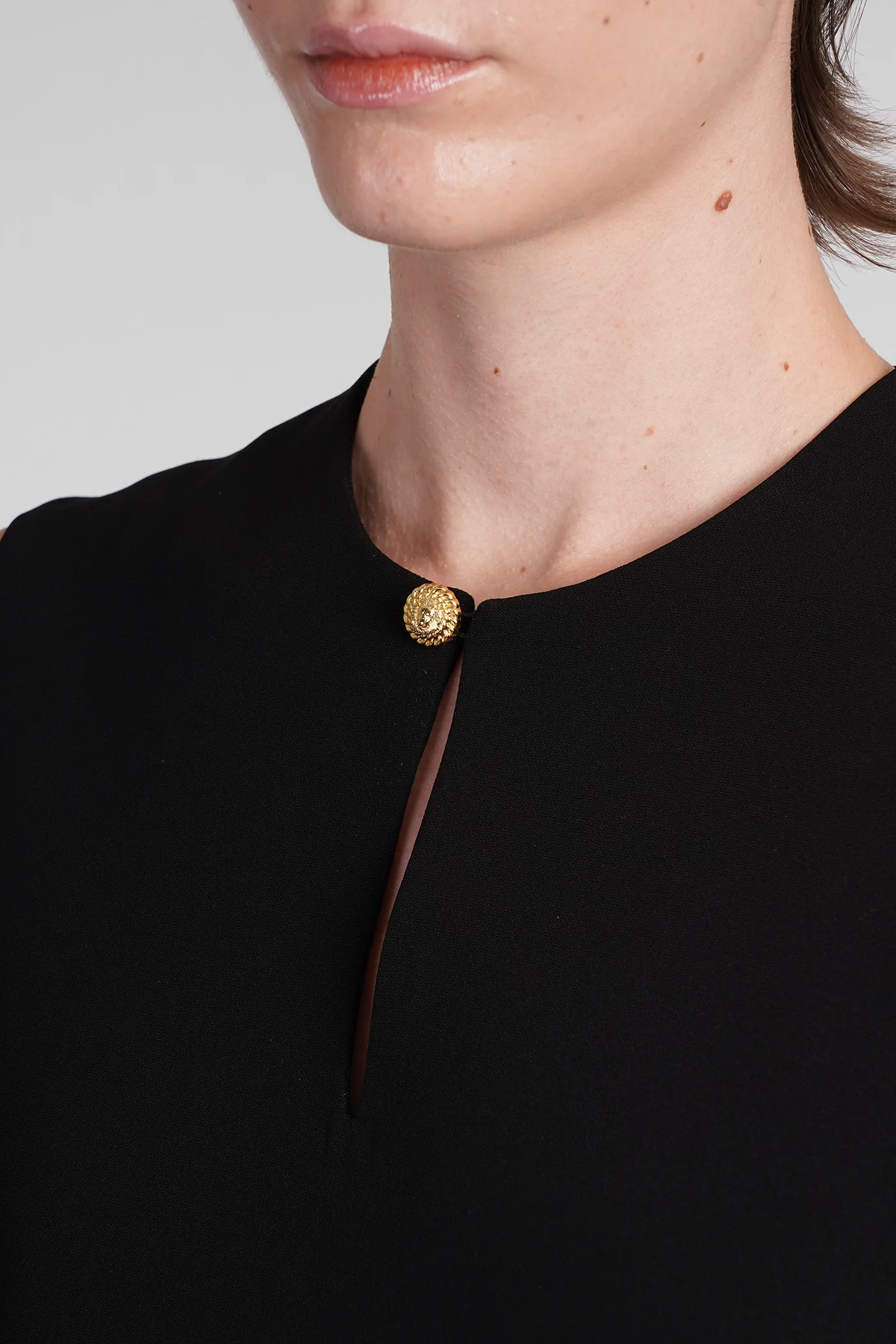 Dress woman in black viscose - Image 5