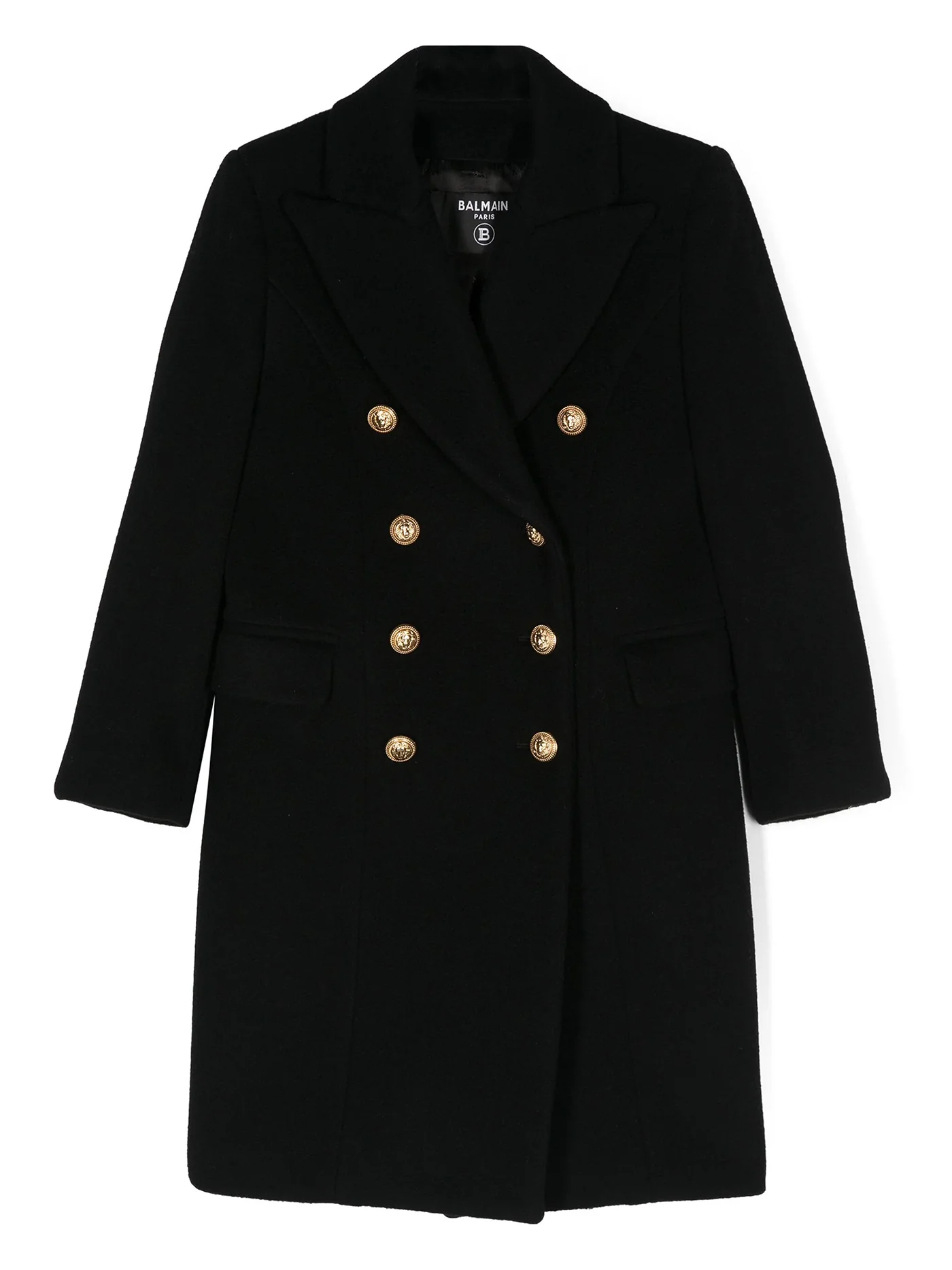 Coat in black wool
