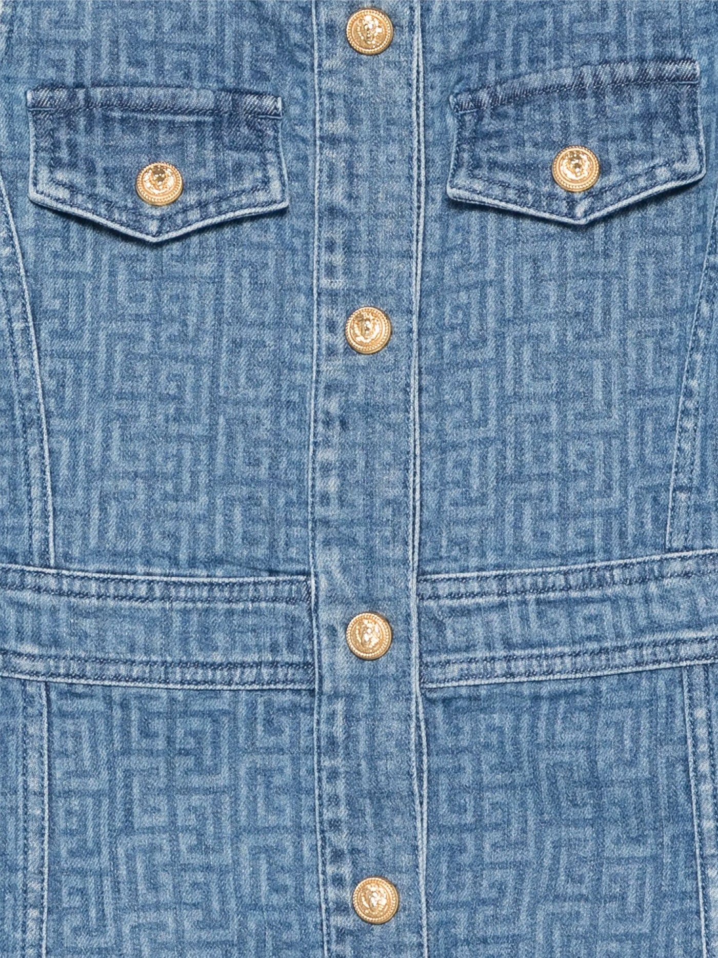 Dress woman in blue cotton - Image 3
