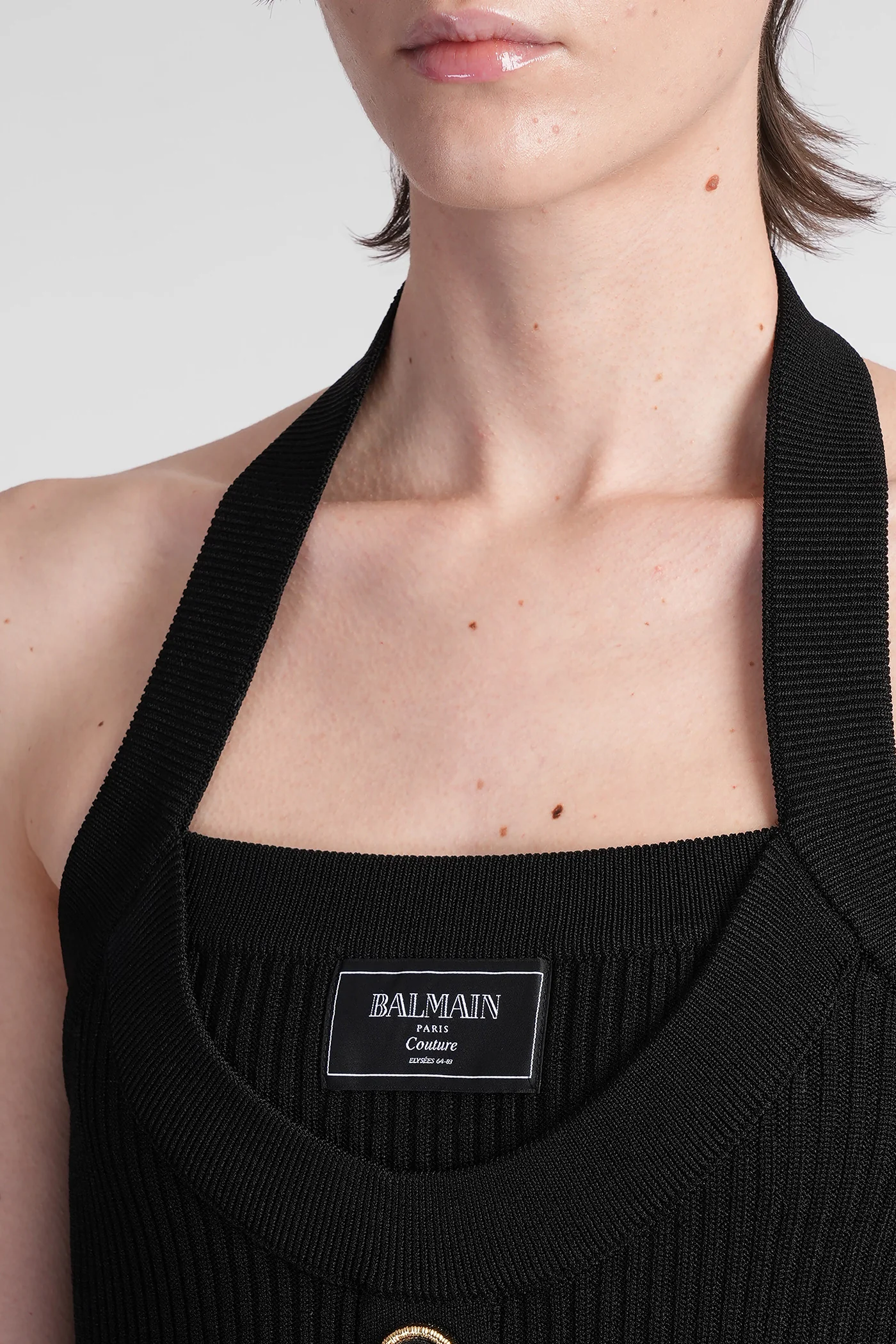 Mini dress in black viscose - Image 5