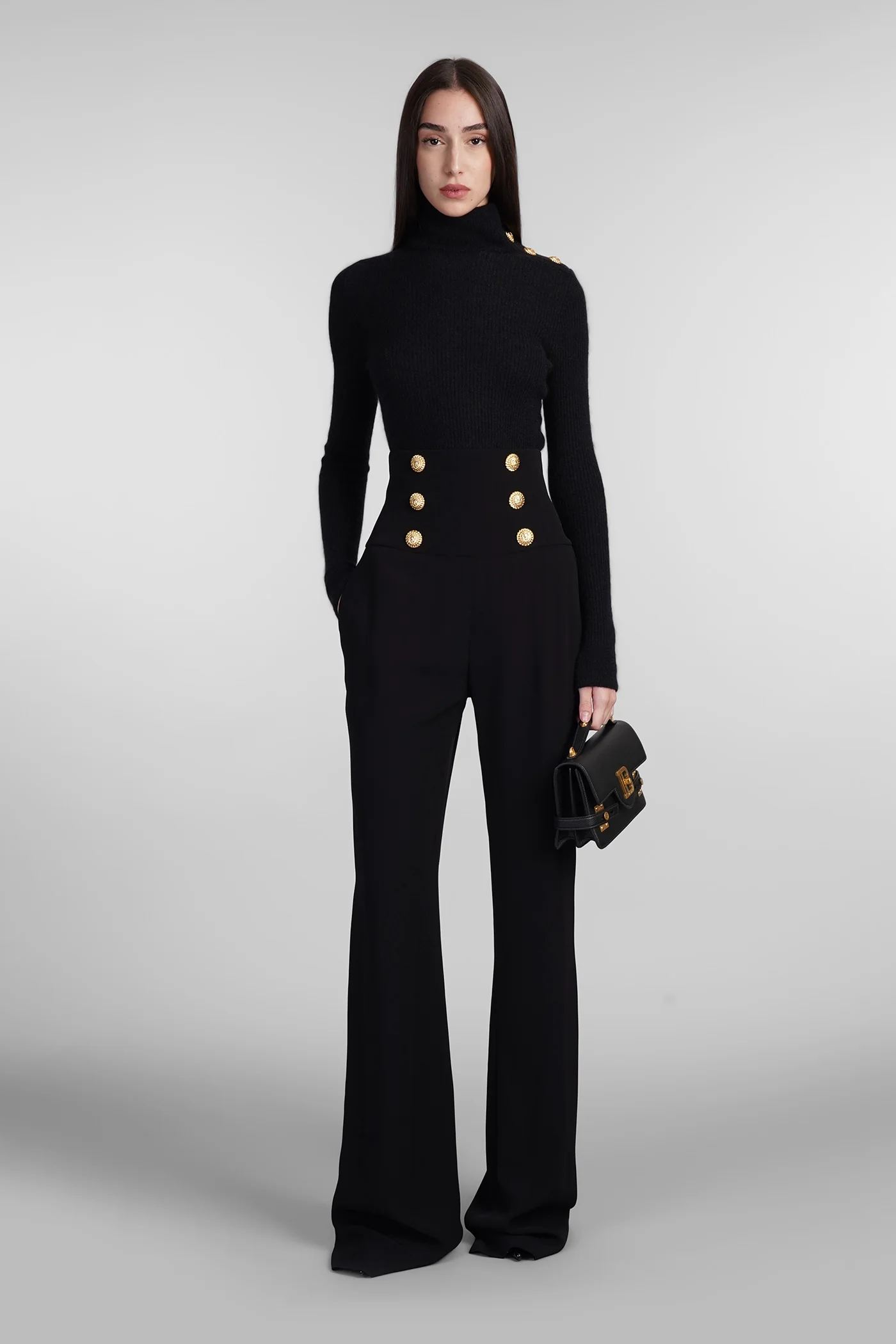 Pants in black viscose - Image 2