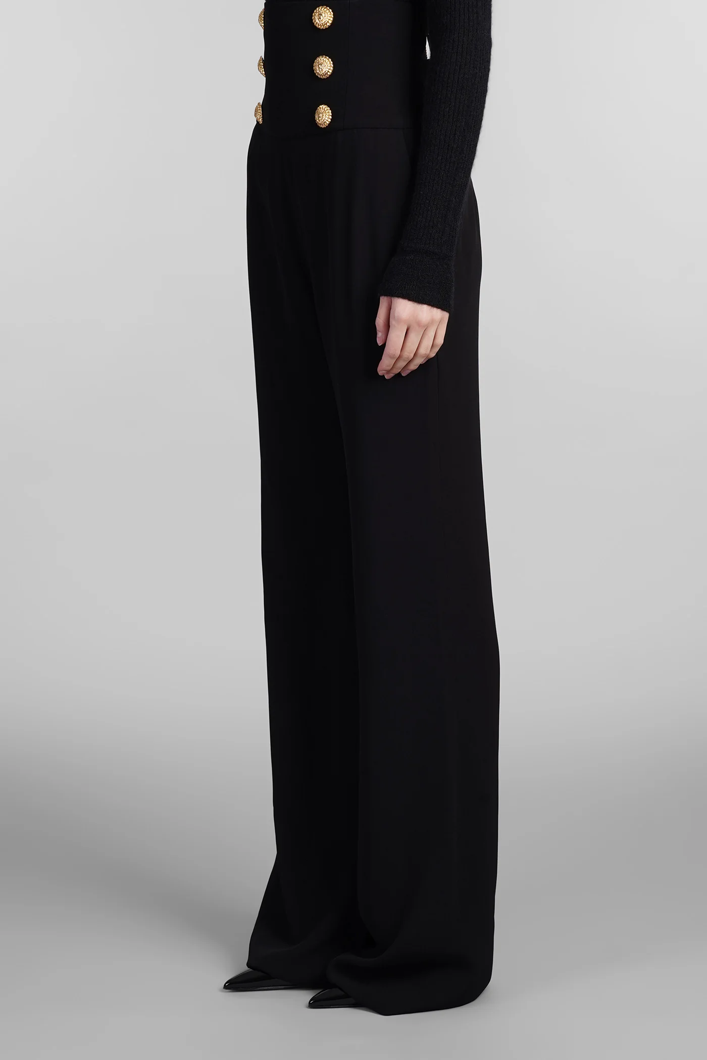 Pants in black viscose - Image 4